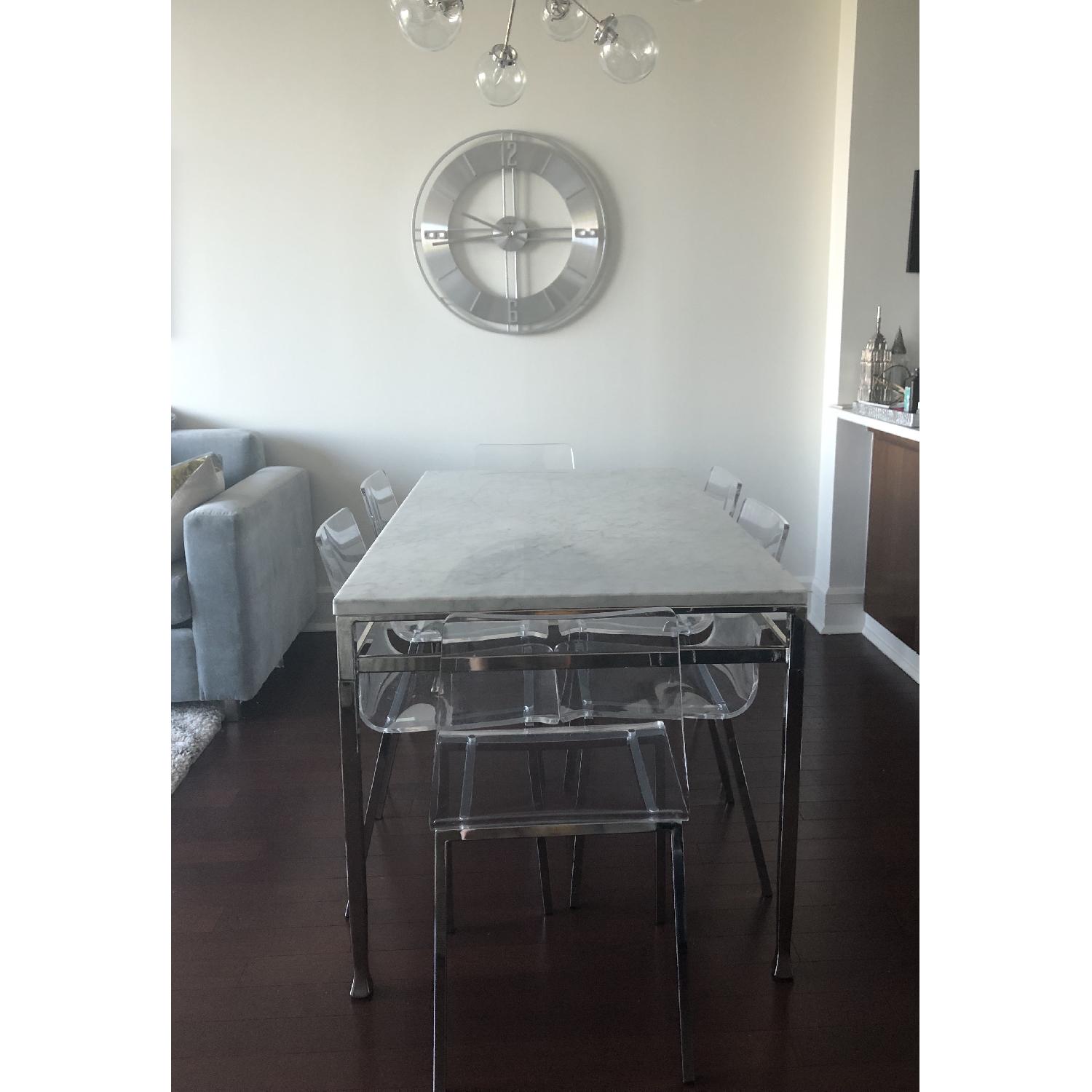 Pottery Barn Marble Top Dining Table - image-1