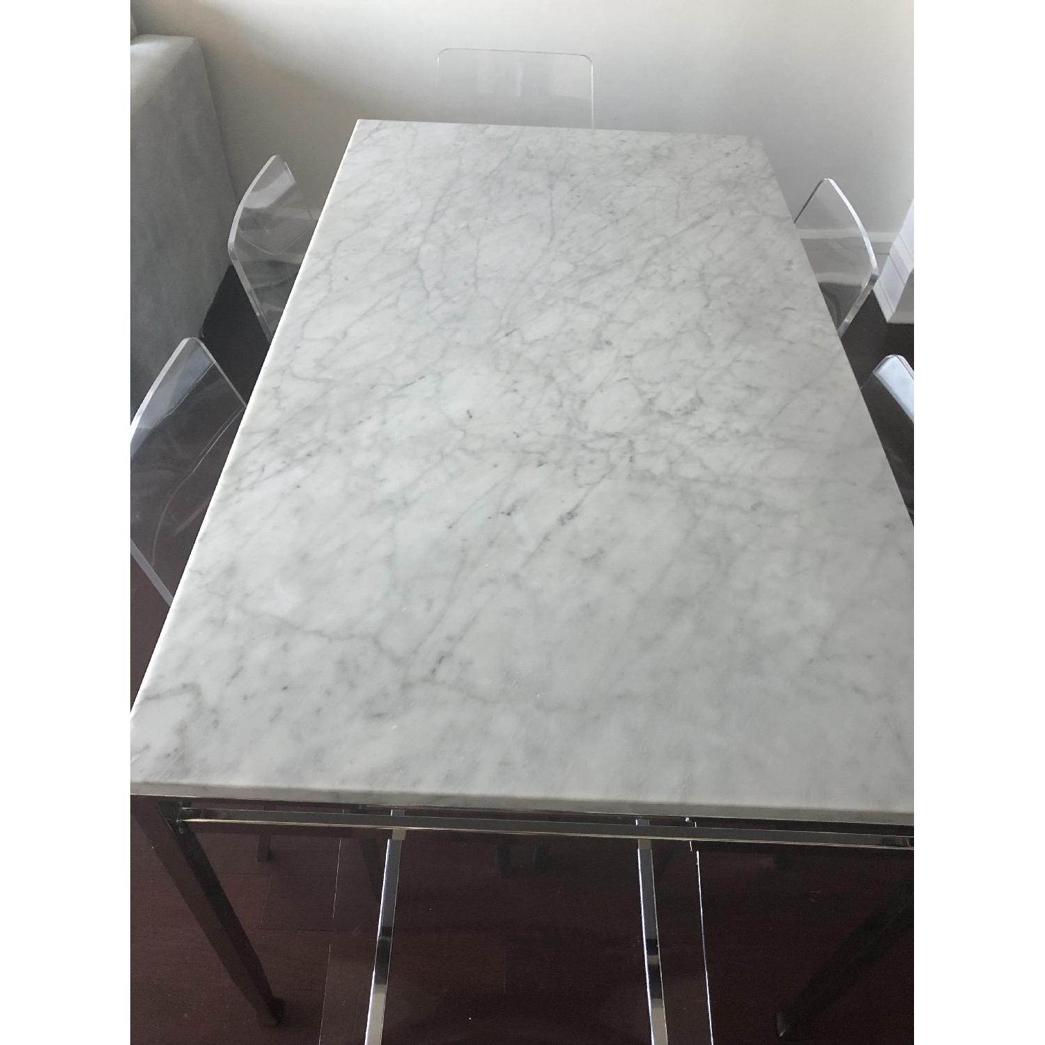 Pottery Barn Marble Top Dining Table - image-2