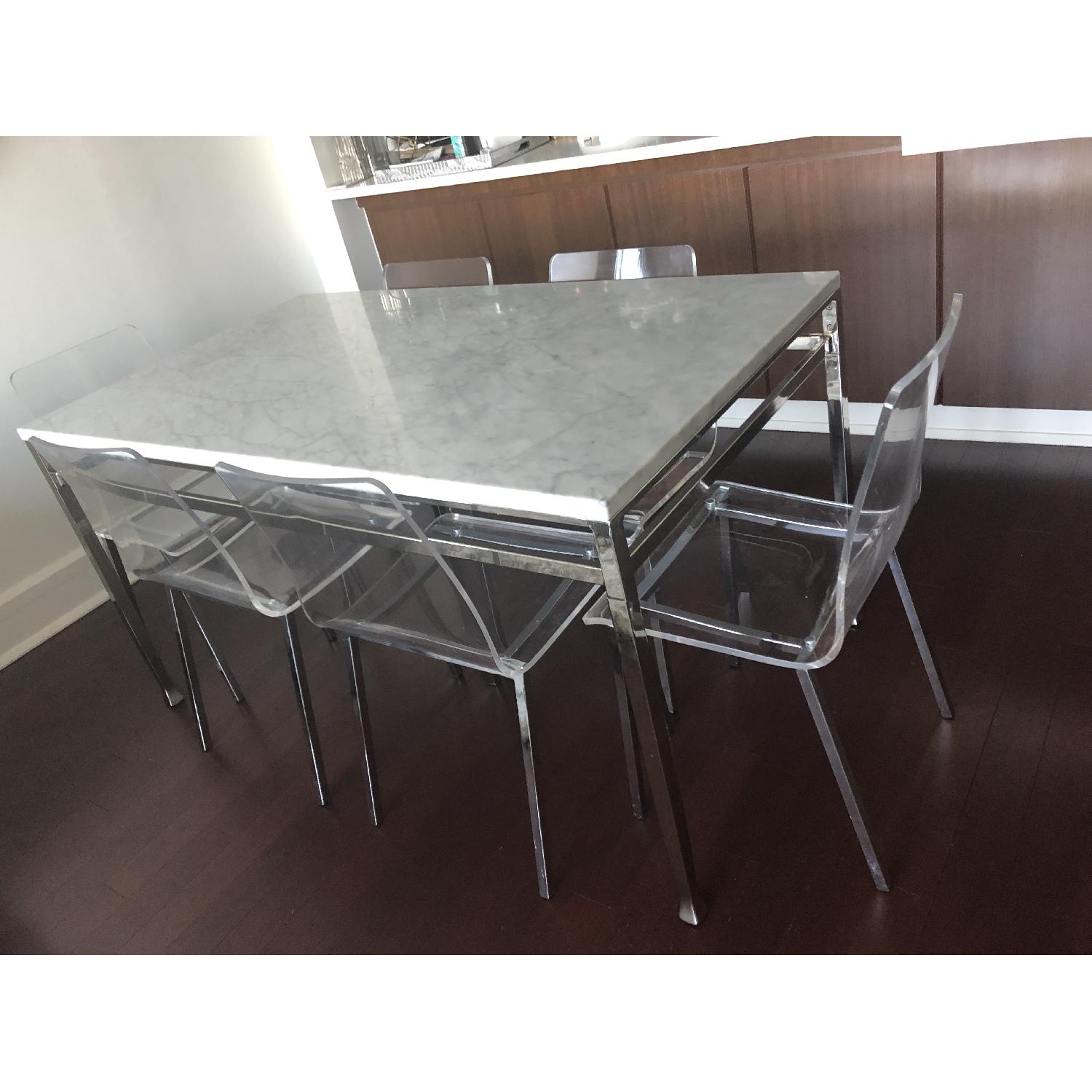 Pottery Barn Marble Top Dining Table - image-3