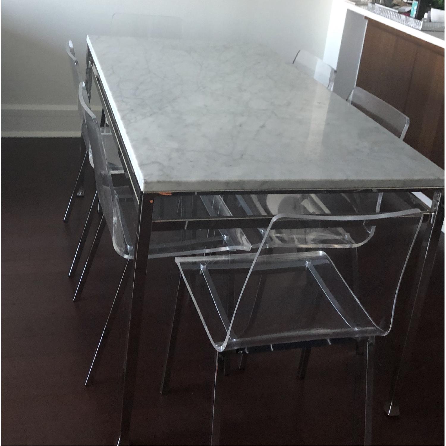 Pottery Barn Marble Top Dining Table - image-8