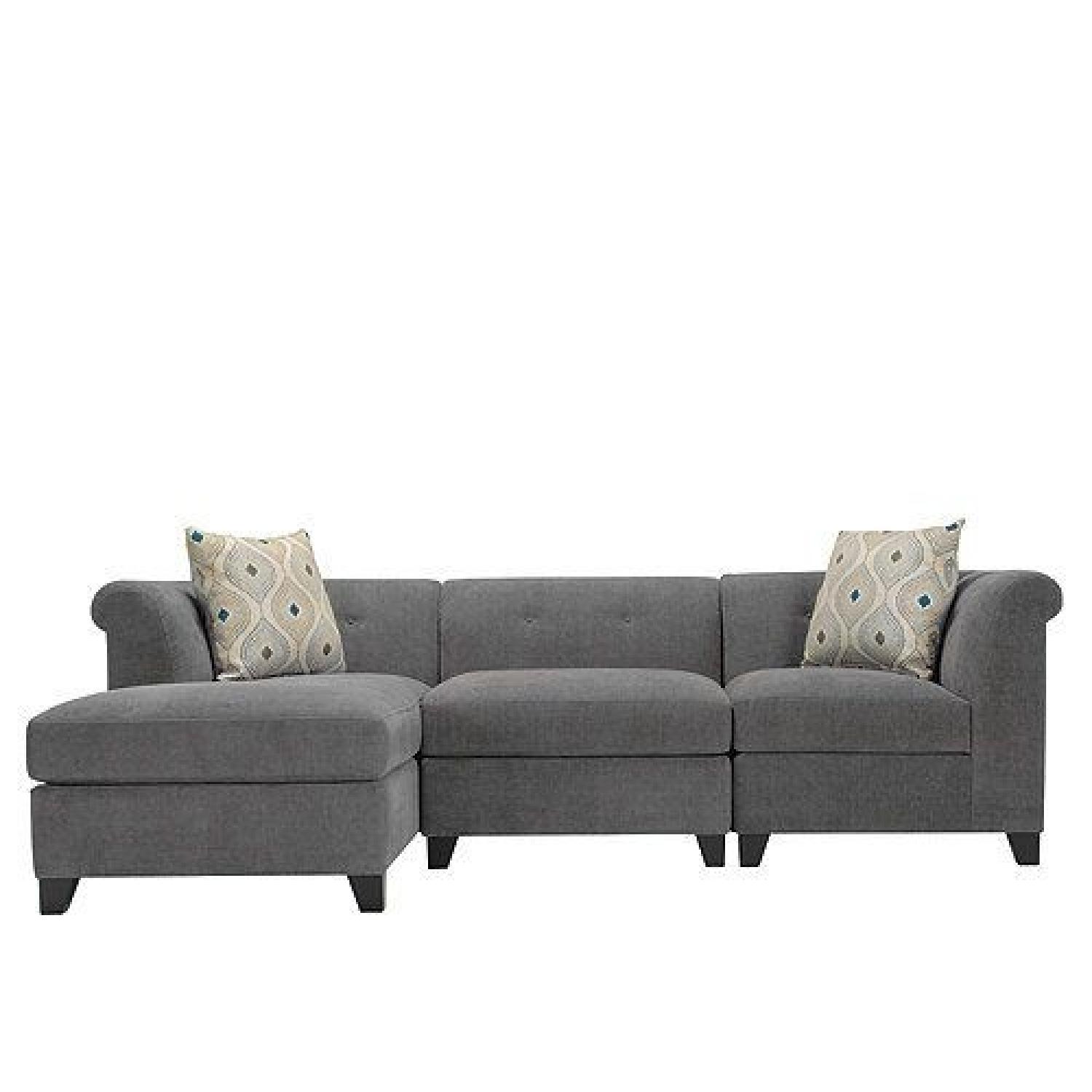 Raymour & Flanigan Corolla 3-Piece Microfiber Sectional Sofa - AptDeco
