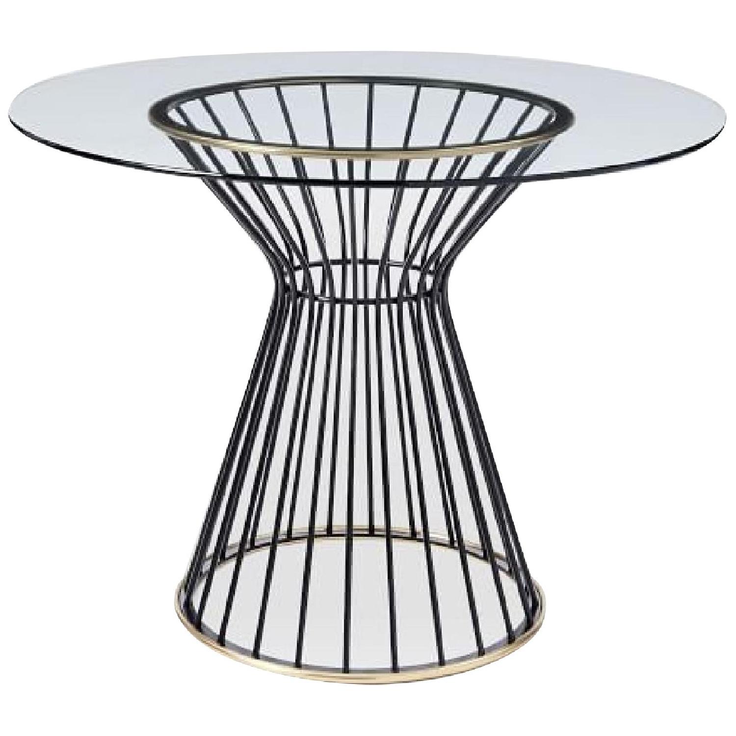 West Elm Round Glass Top Dining Table AptDeco