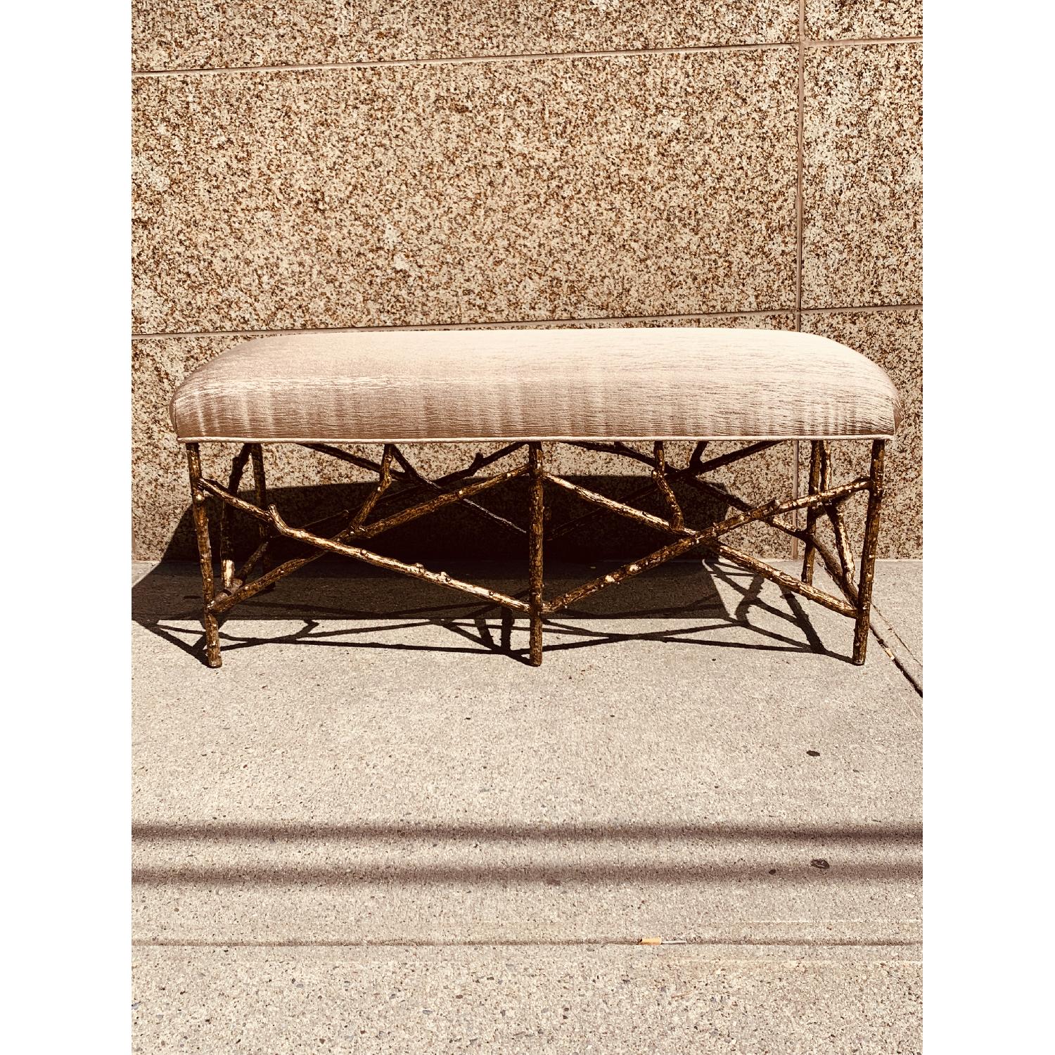 John Richard Bench w/ Branch Styled Iron Base - image-1