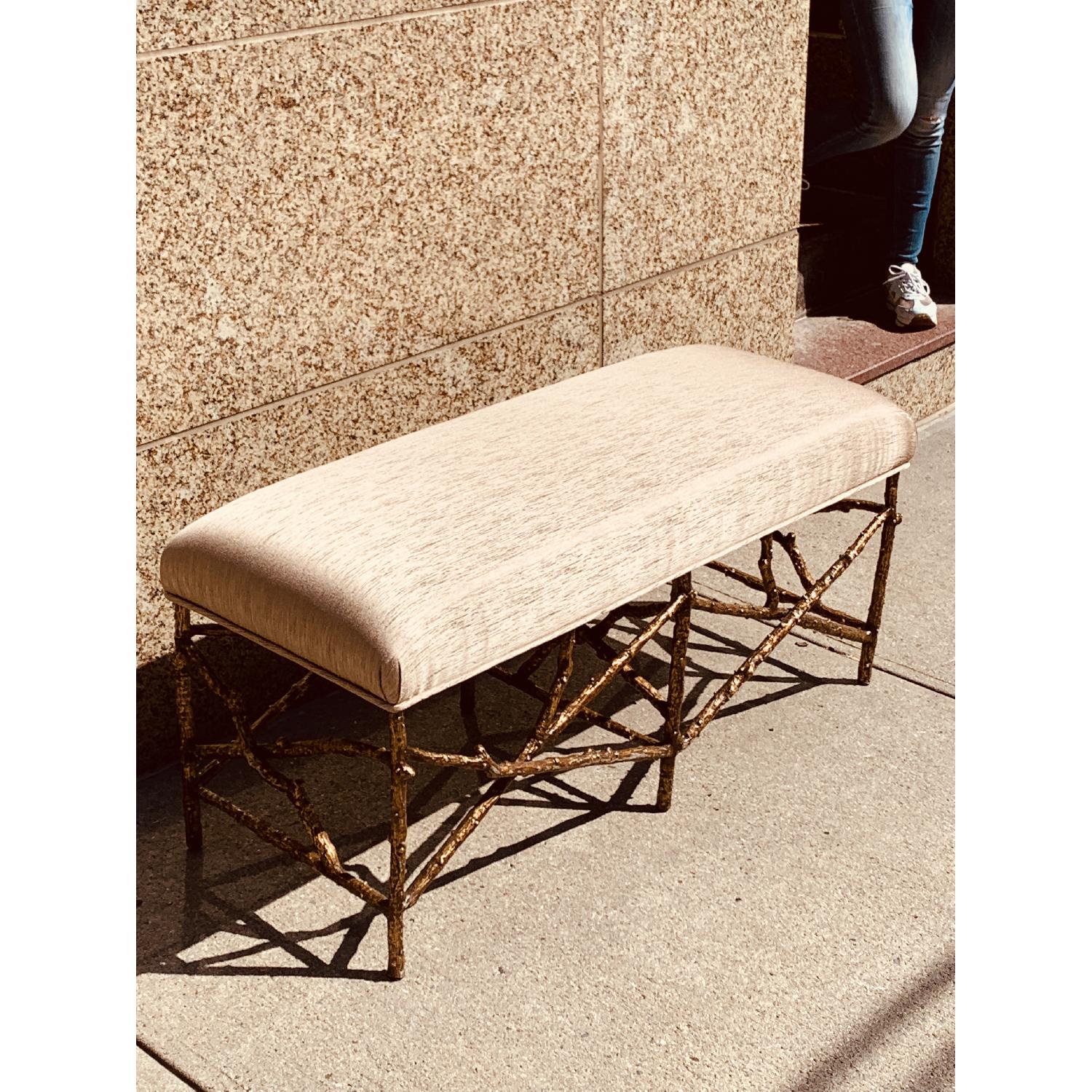 John Richard Bench w/ Branch Styled Iron Base - image-2