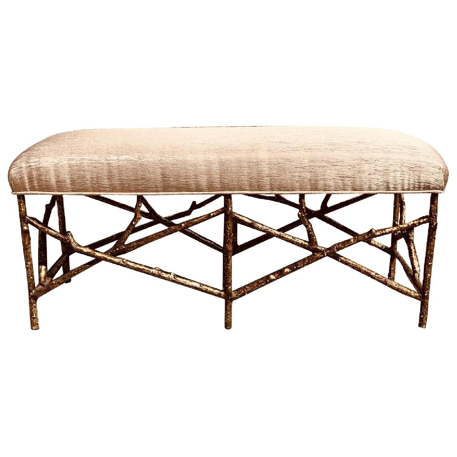 John Richard Bench w/ Branch Styled Iron Base - image-0