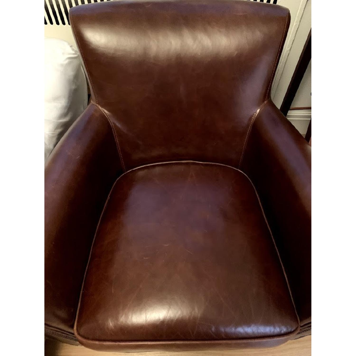 Pottery Barn Irving Leather Armchair - image-2