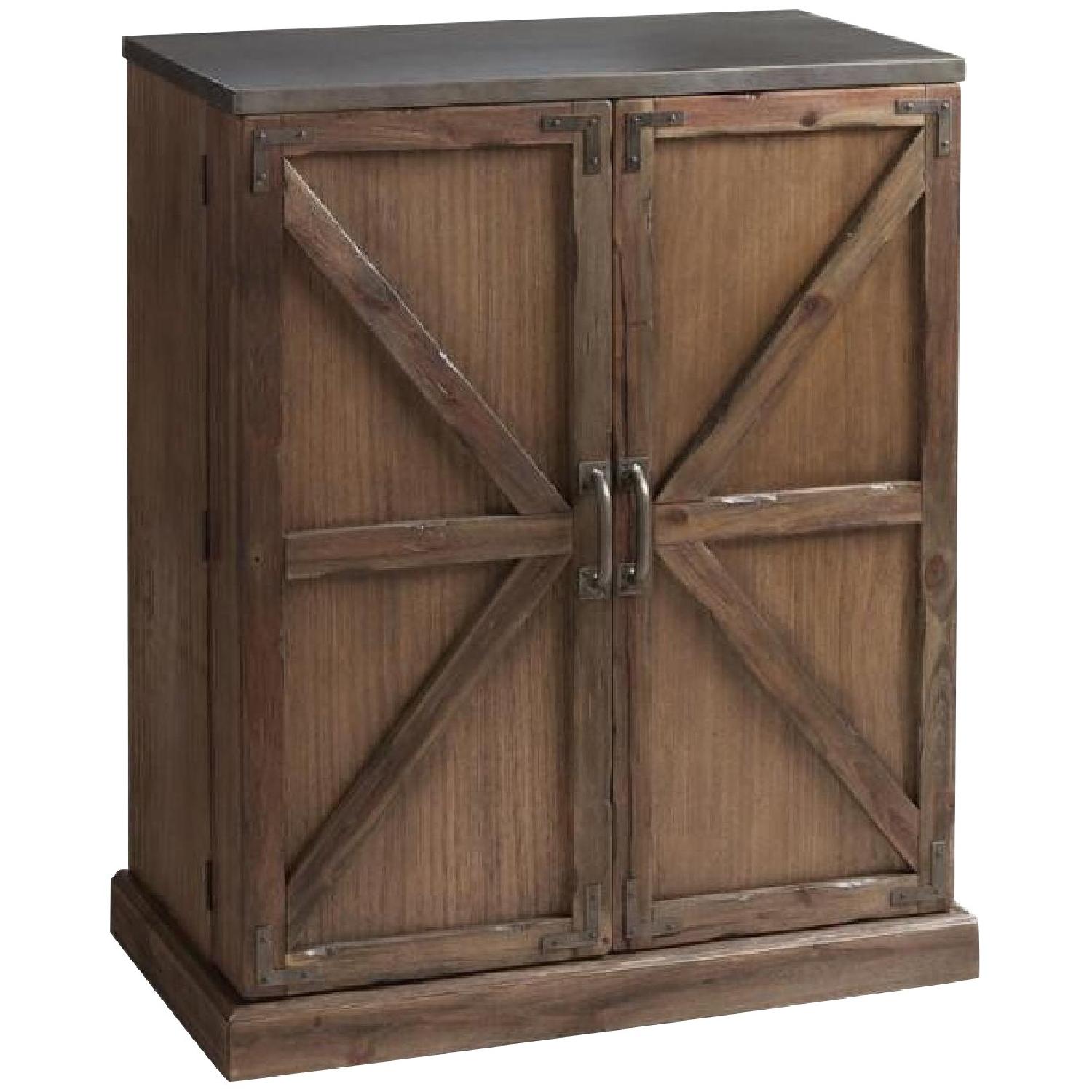 World Market Wood Farmhouse Barn Door Bar AptDeco