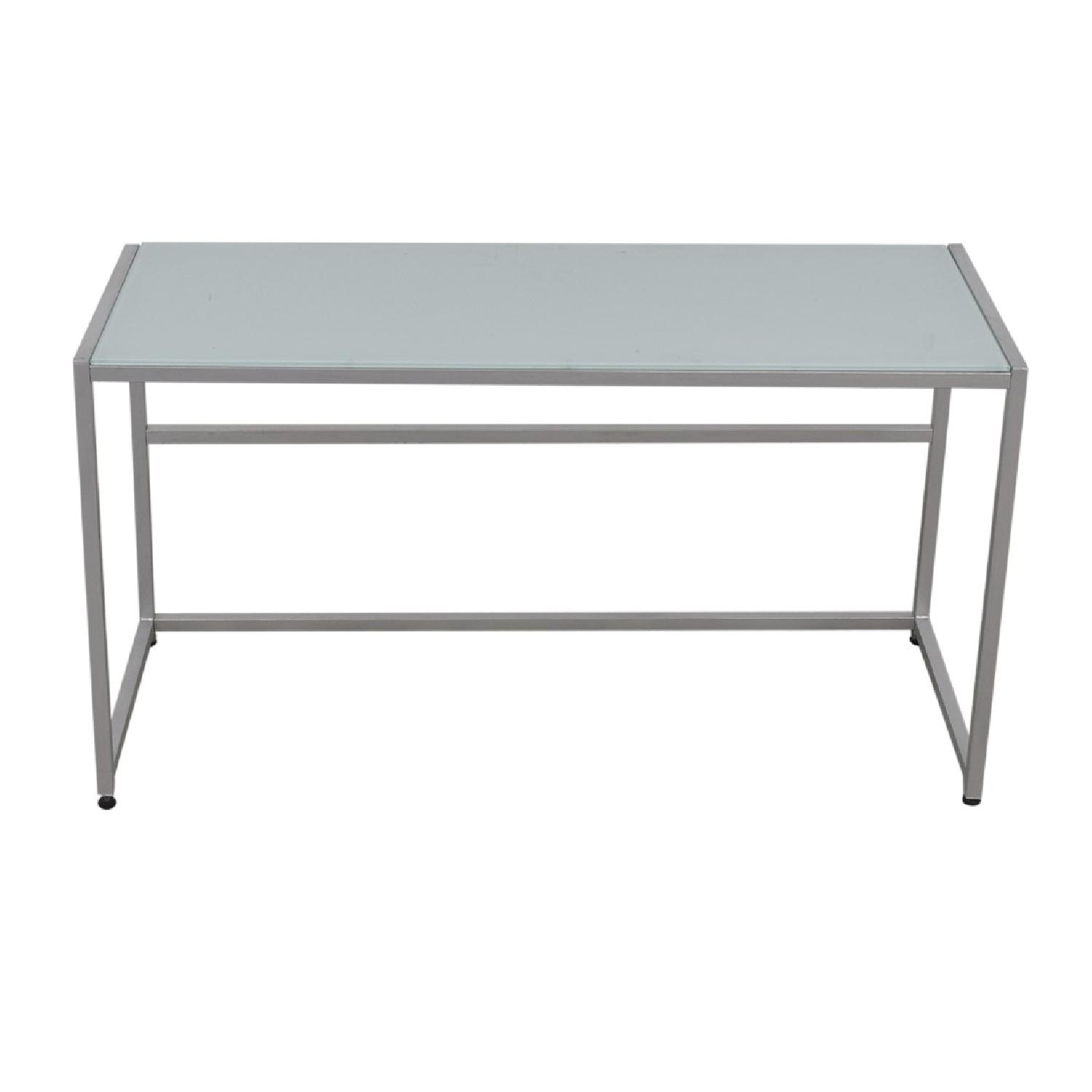 CB2 Trig Frosted Glass Desk/Console Table - image-2