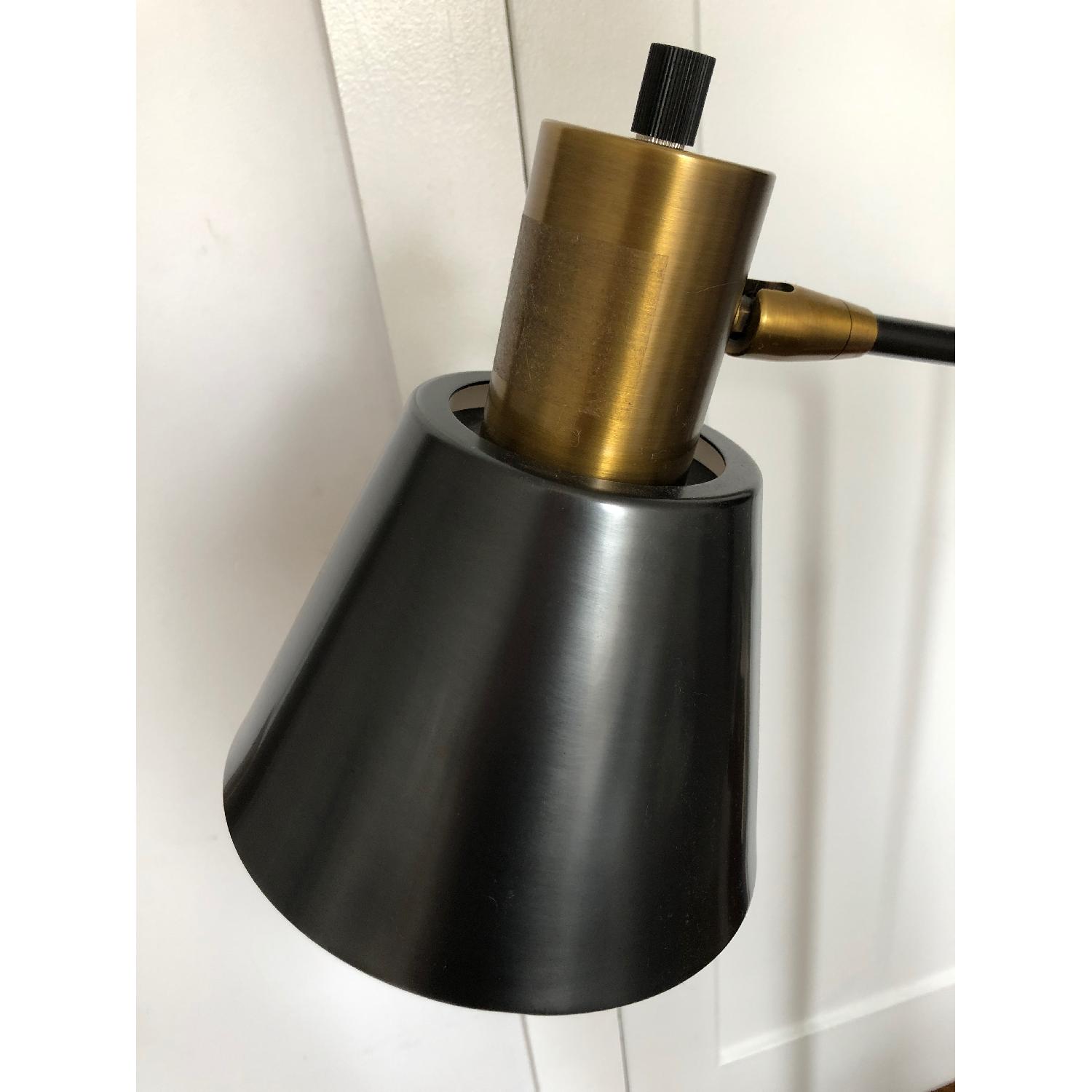 Rejuvenation Antique Brass & Bronze Cylinder Task Floor Lamp - image-3