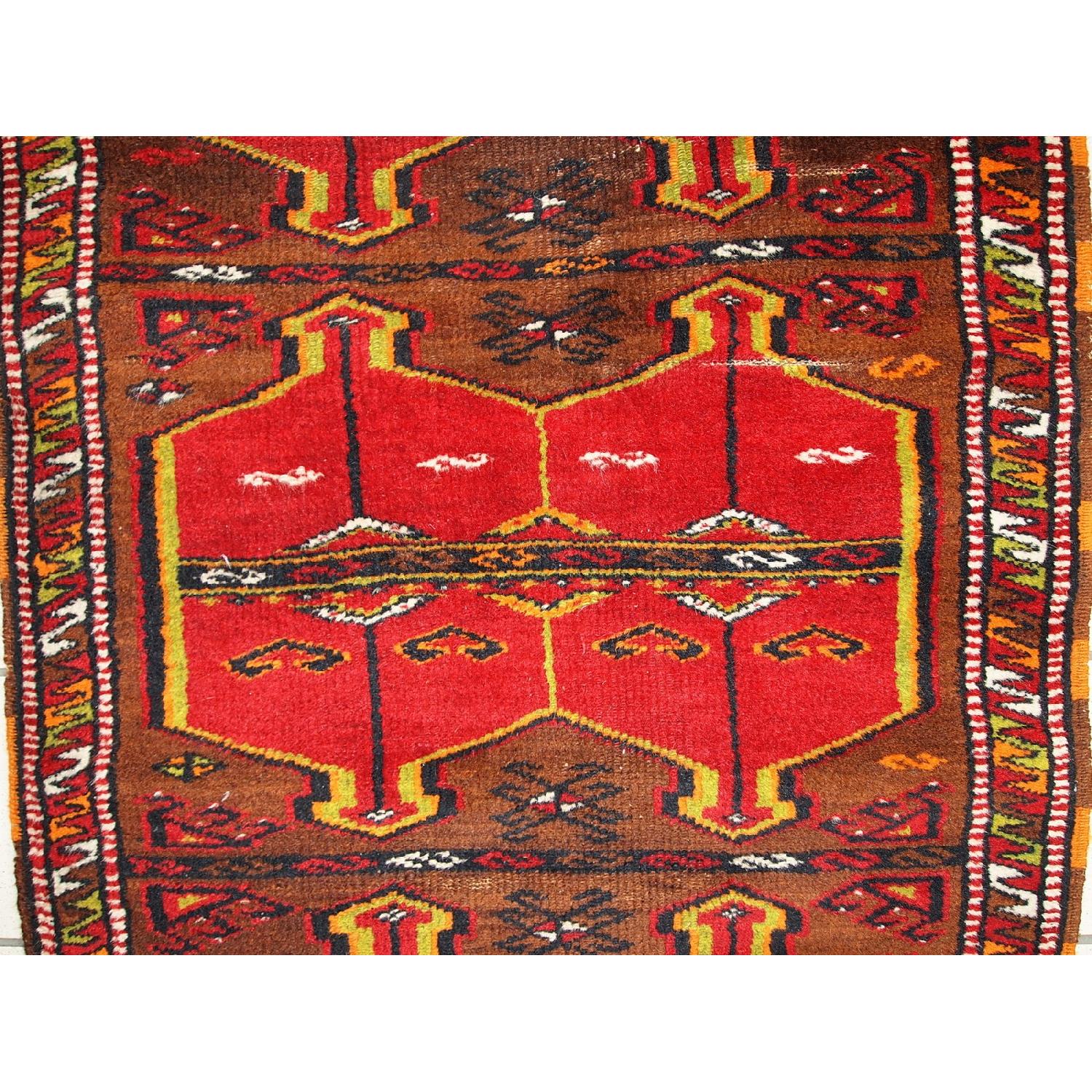 Antique Handmade Collectible Turkish Yastik Rug - image-1