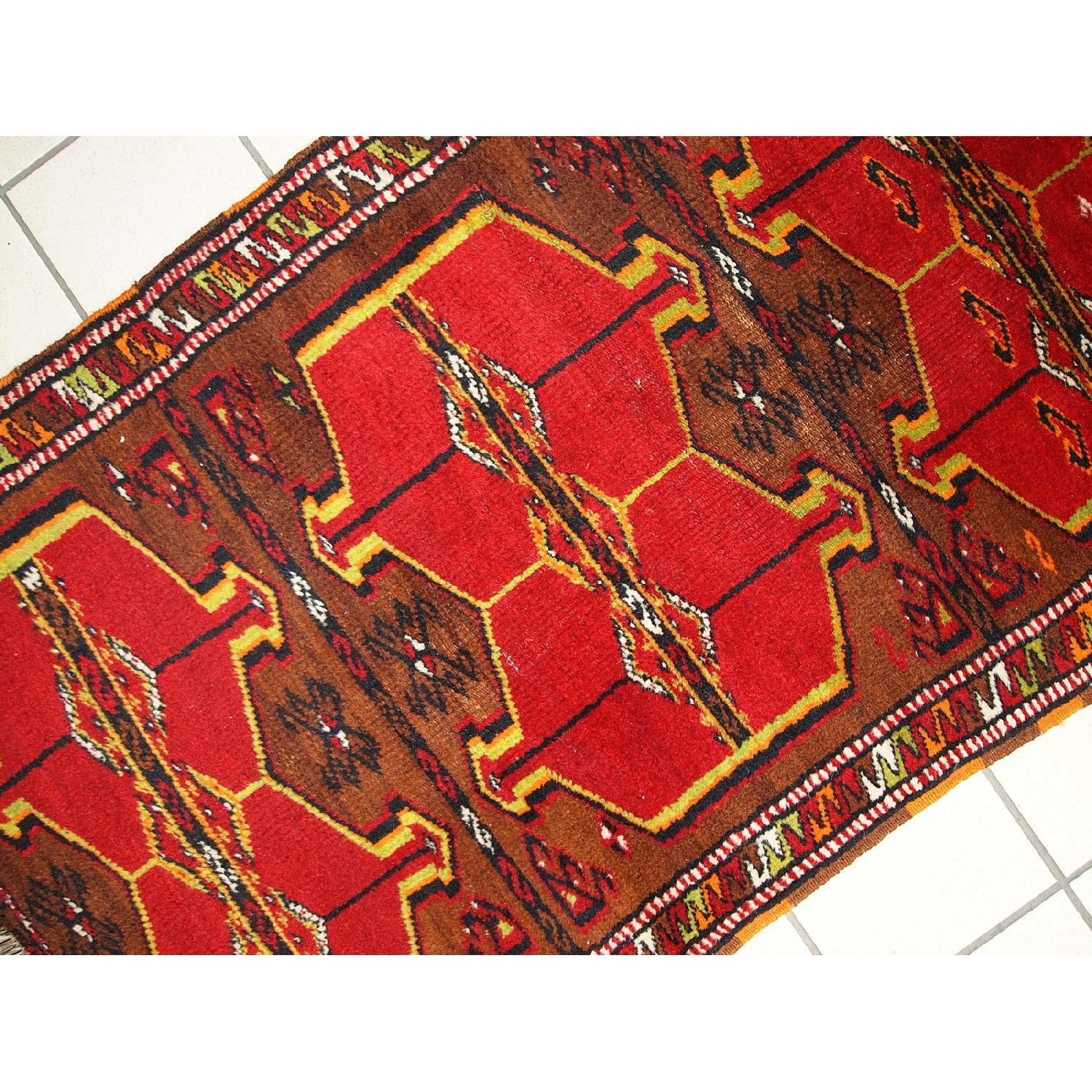 Antique Handmade Collectible Turkish Yastik Rug - image-4
