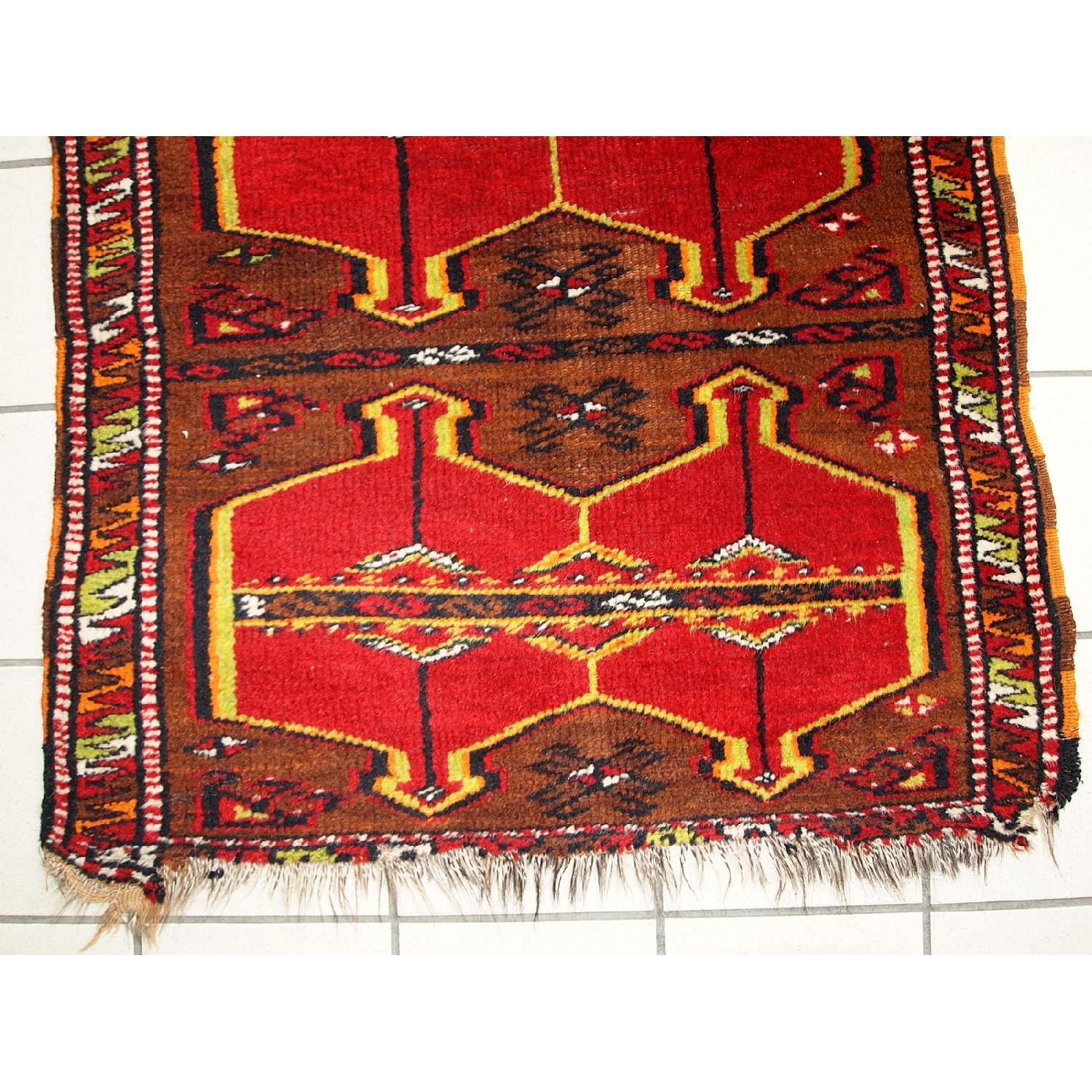 Antique Handmade Collectible Turkish Yastik Rug - image-5
