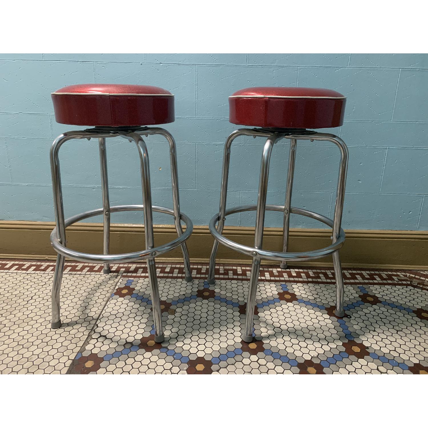 Retro Red Bar Stools - image-5