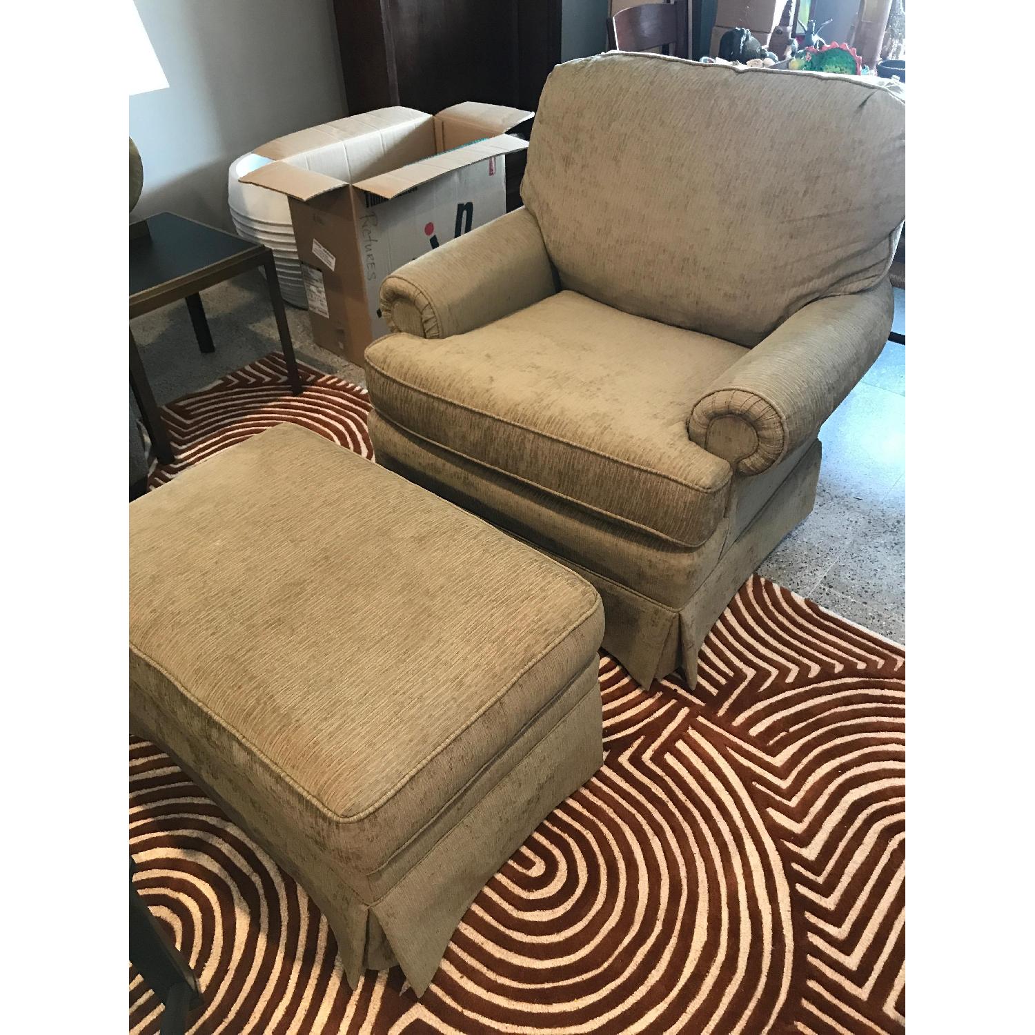Slipcovered Chair & Ottoman - image-2