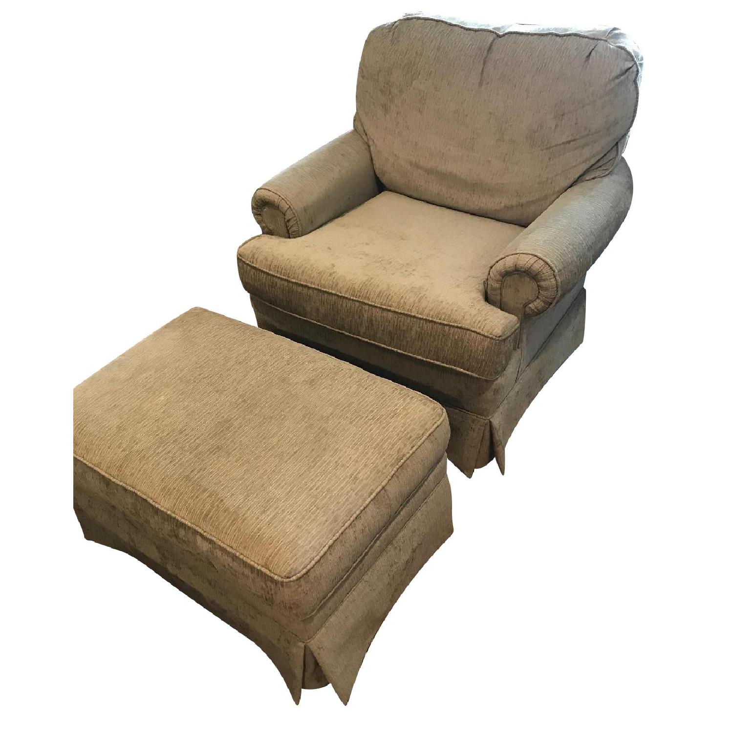 Slipcovered Chair & Ottoman - image-0