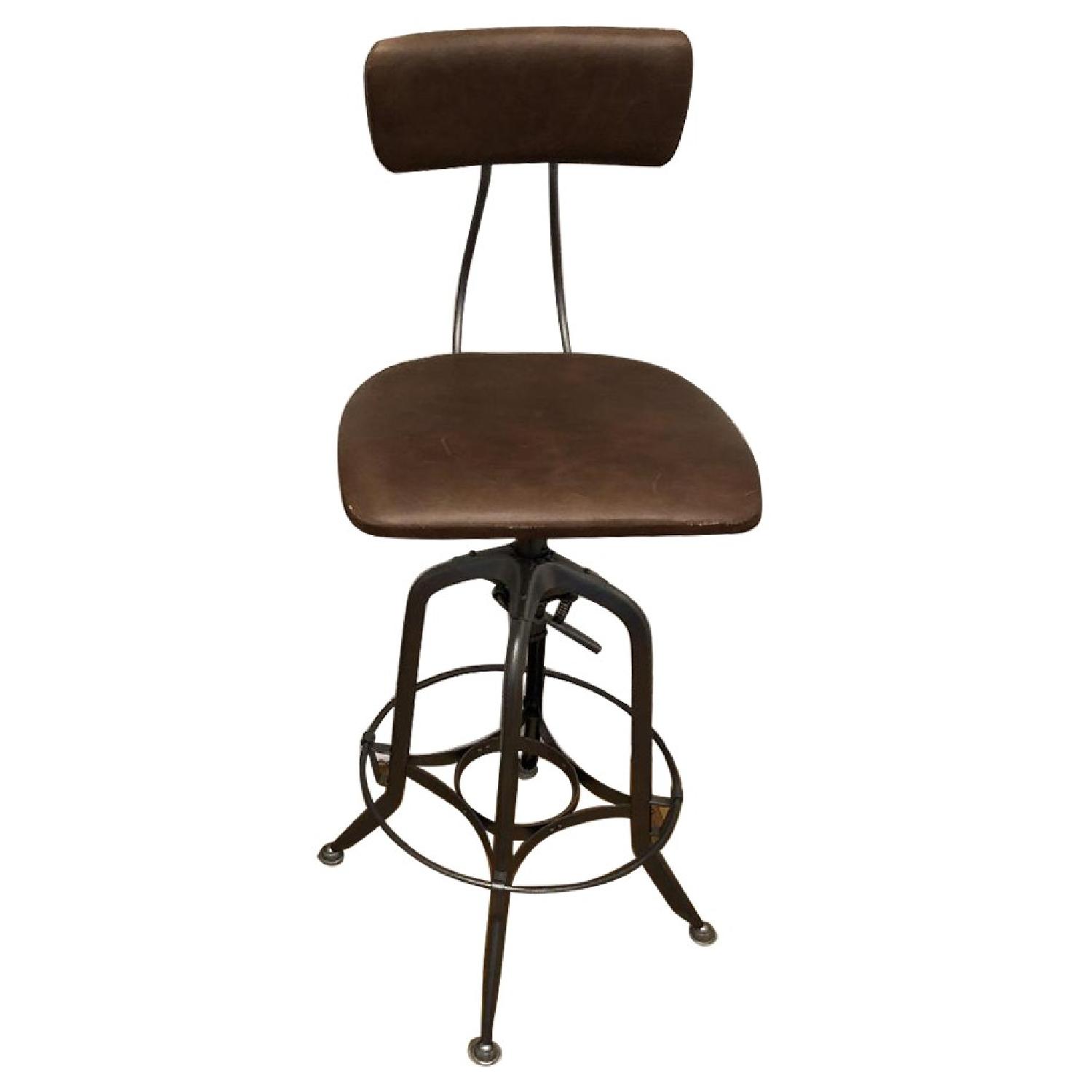 Restoration Hardware 1940s Vintage Toledo Leather Bar Chairs AptDeco