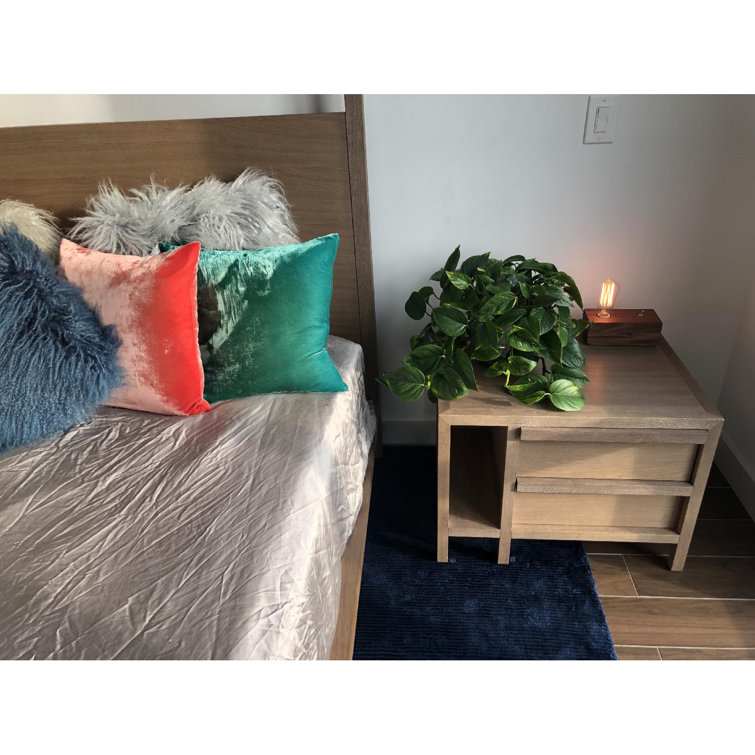 CB2 Wood Queen Size Canopy Bed AptDeco