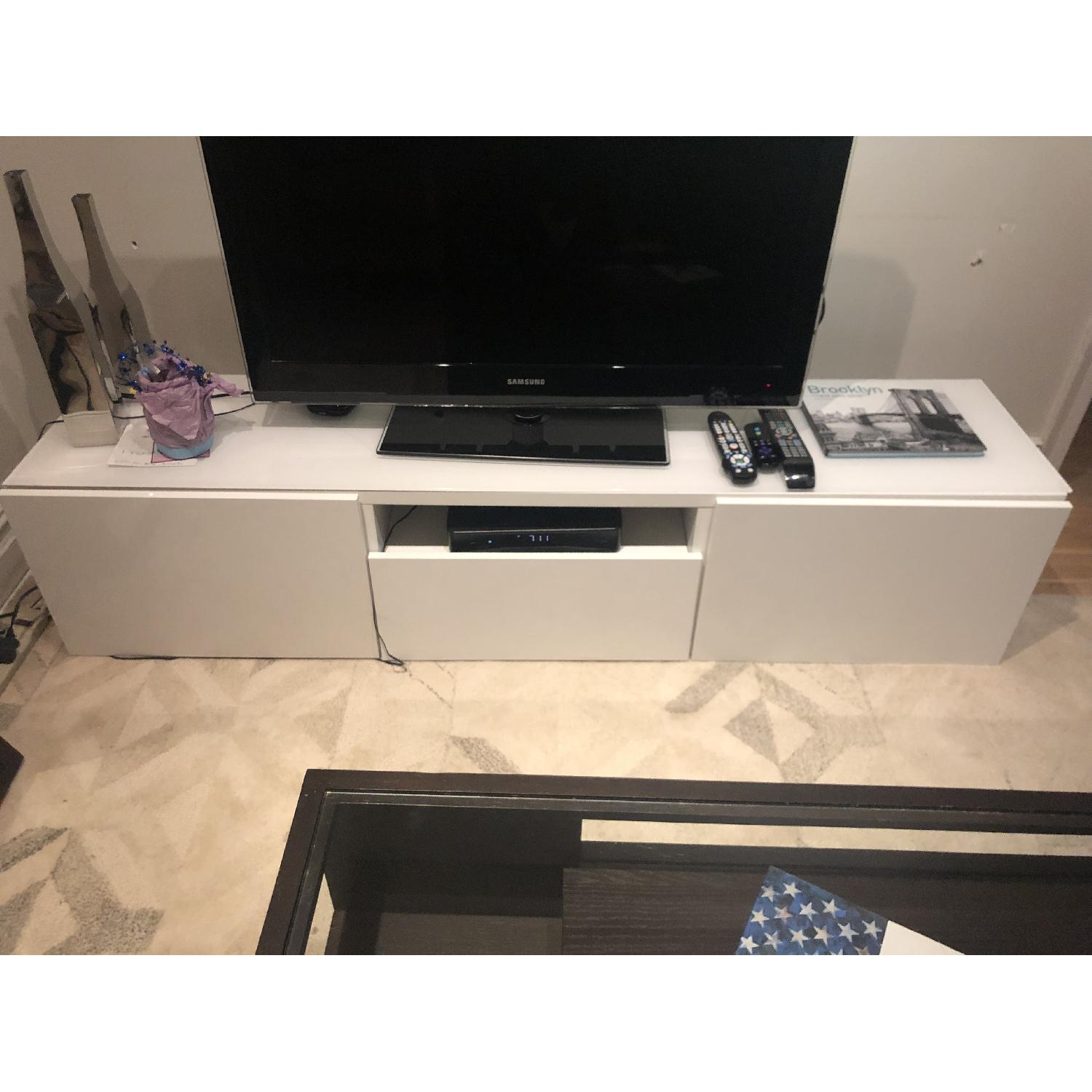 Ikea White Wall Mounted TV Console AptDeco