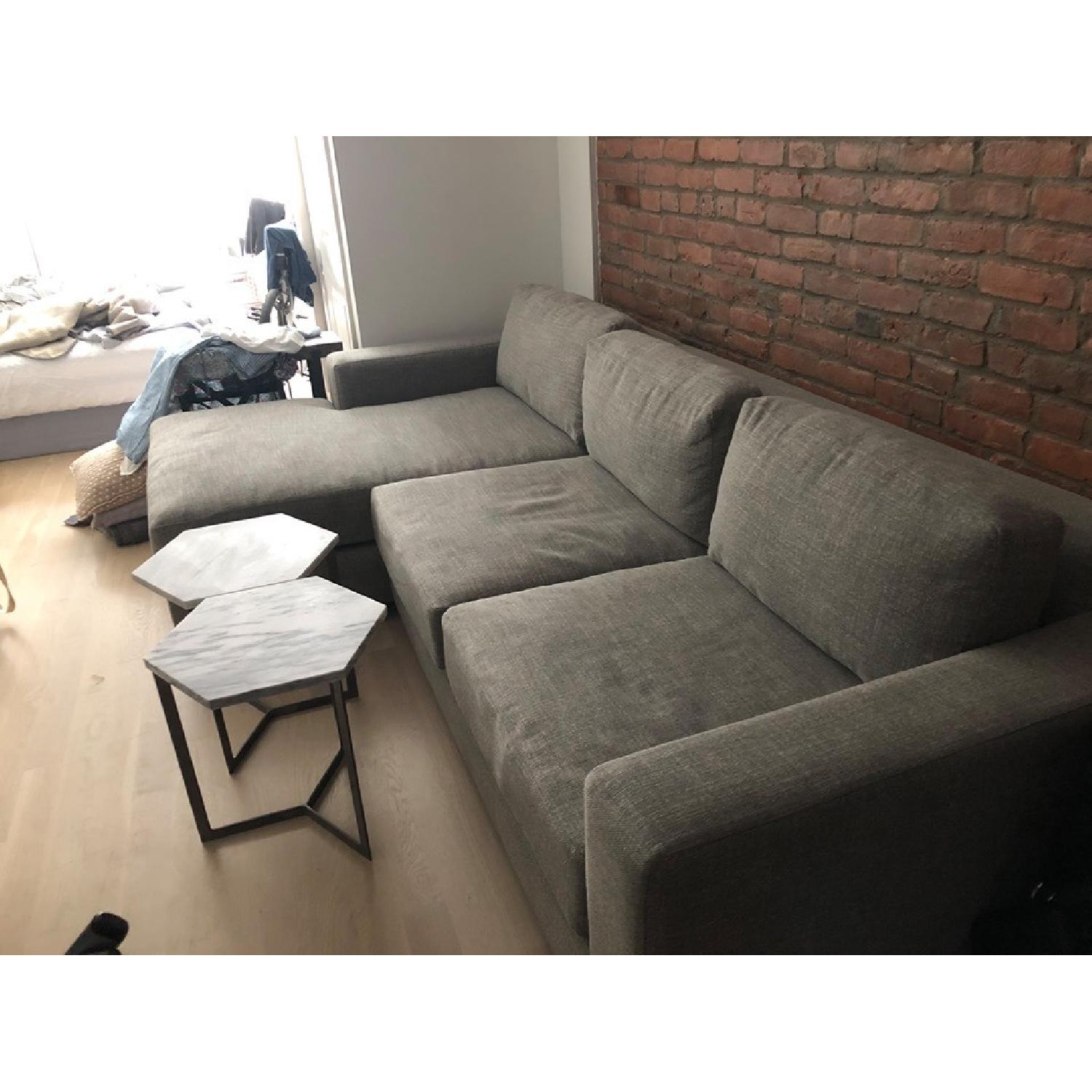 West Elm Urban Gray L-Shaped Sectional Sofa - image-1