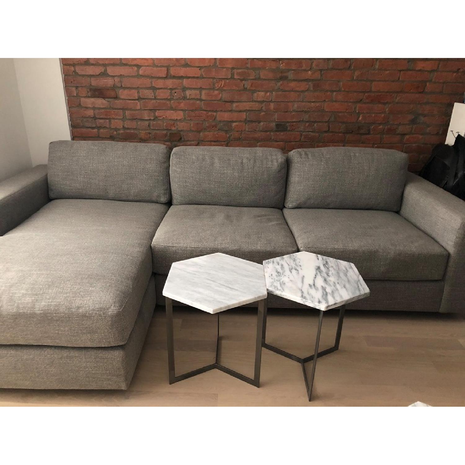 West Elm Urban Gray LShaped Sectional Sofa AptDeco