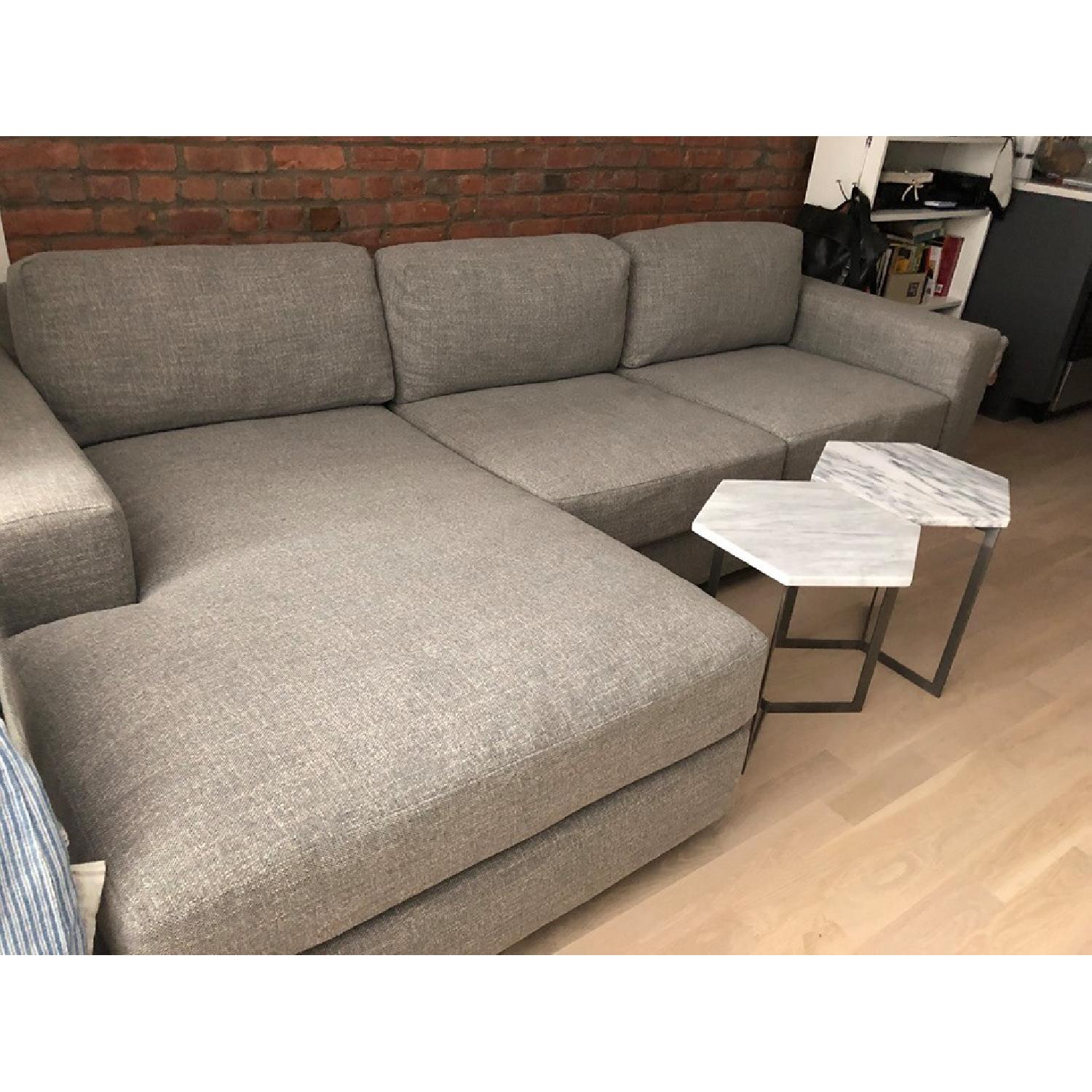West Elm Urban Gray L-Shaped Sectional Sofa - image-3