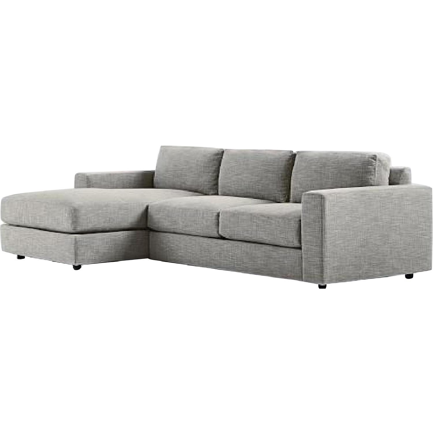 West Elm Urban Gray LShaped Sectional Sofa AptDeco