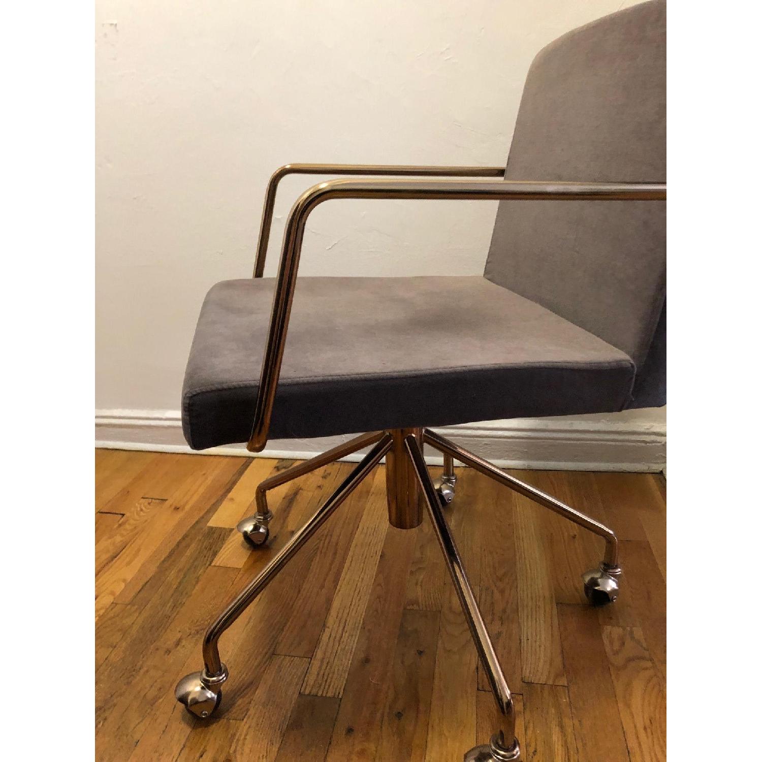 CB2 Rouka Grey Velvet Office Chair AptDeco