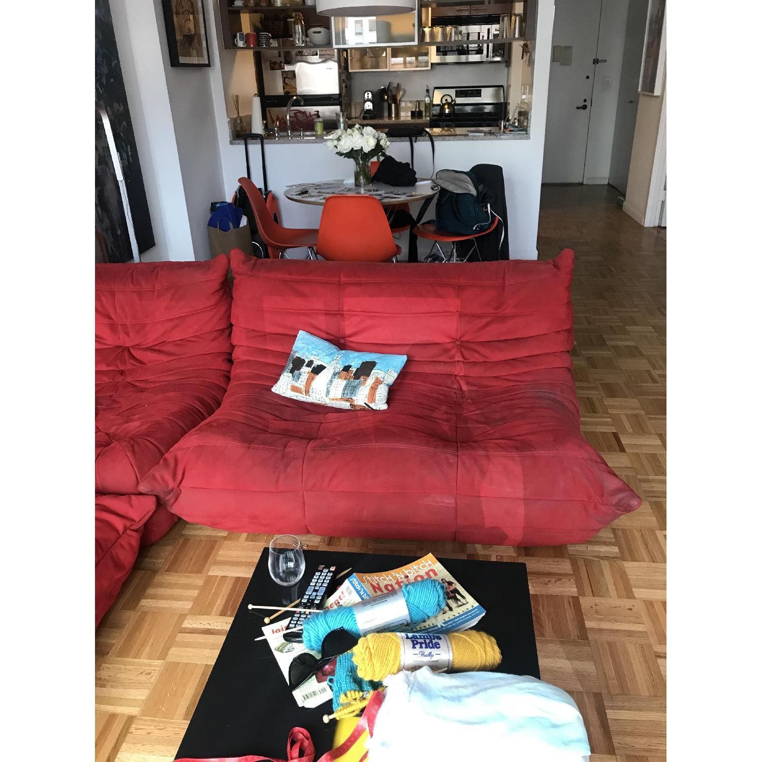 Ligne Roset Togo 3-Piece Red Sectional Sofa - image-4