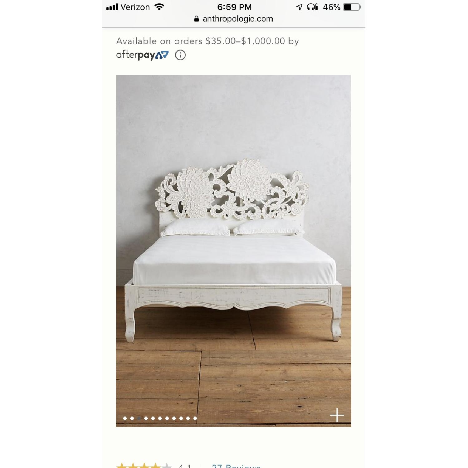 Anthropologie White Bed Frame - image-1