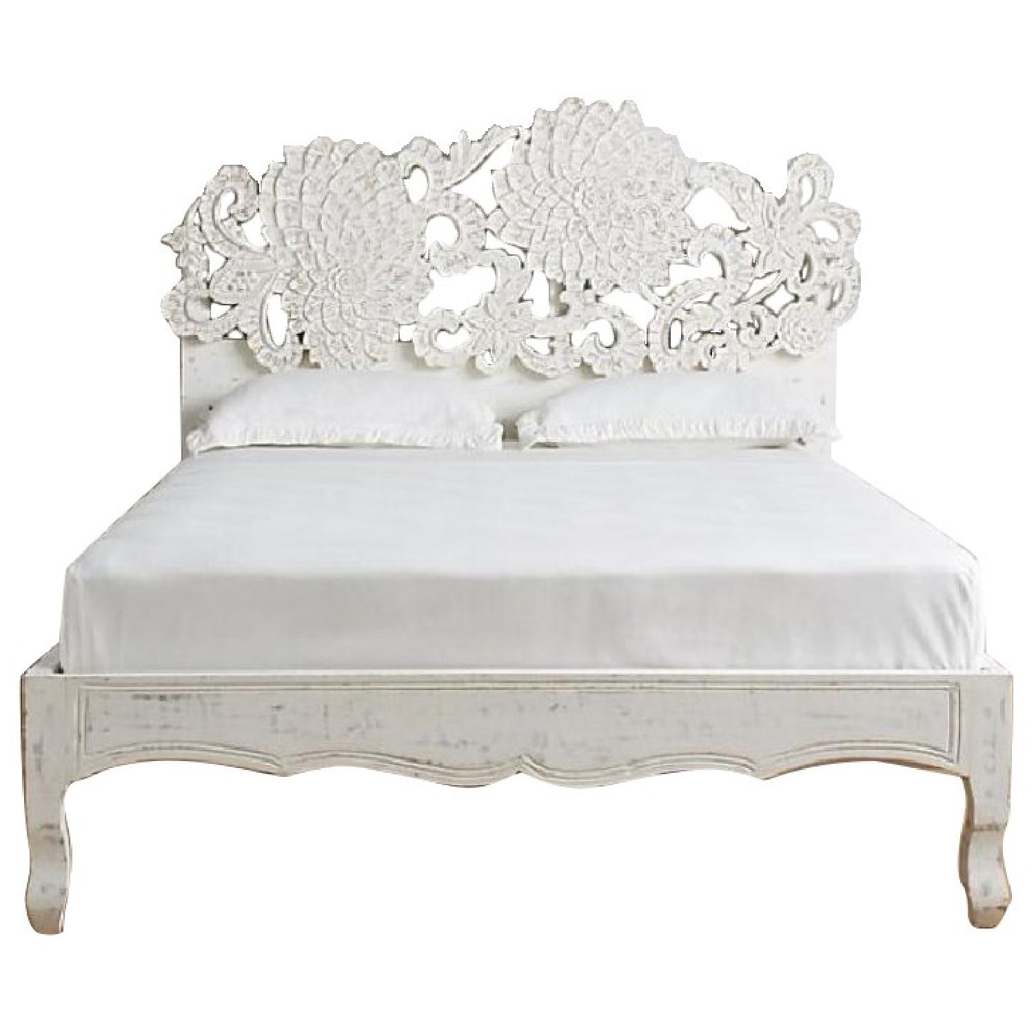 Anthropologie White Bed Frame - image-0
