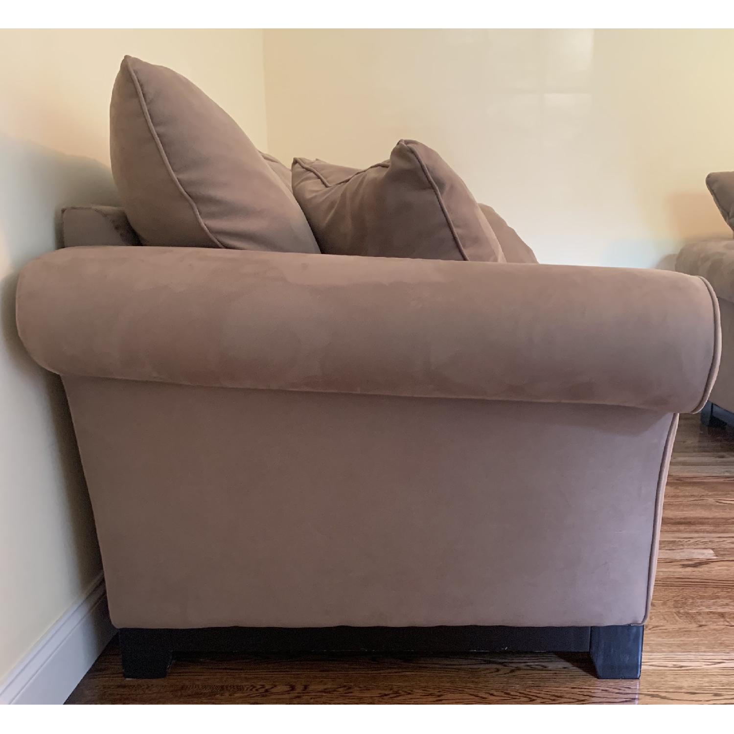 Raymour & Flanigan Light Brown Microfiber Sofa - image-2