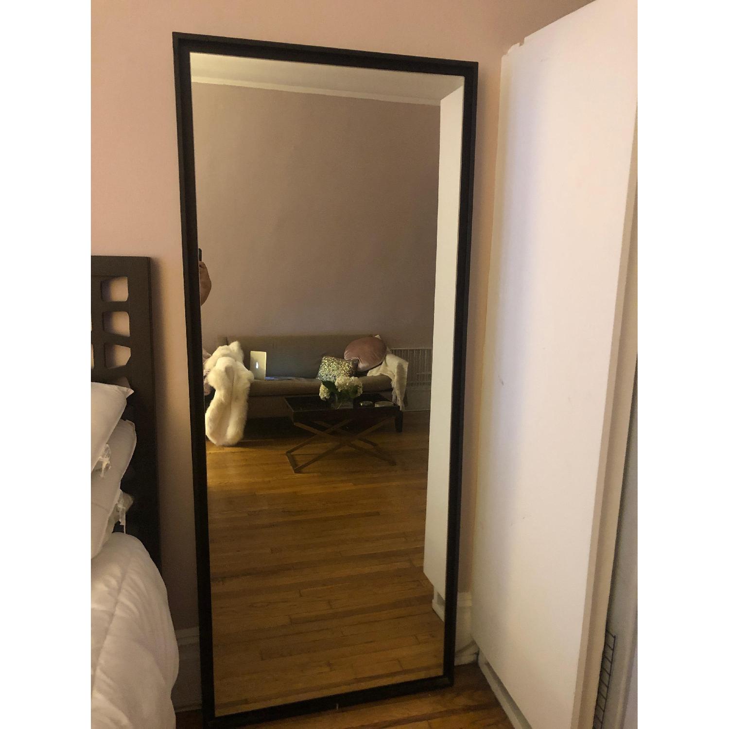 West Elm Floating Floor Mirror In Chocolate For Sale On Aptdeco