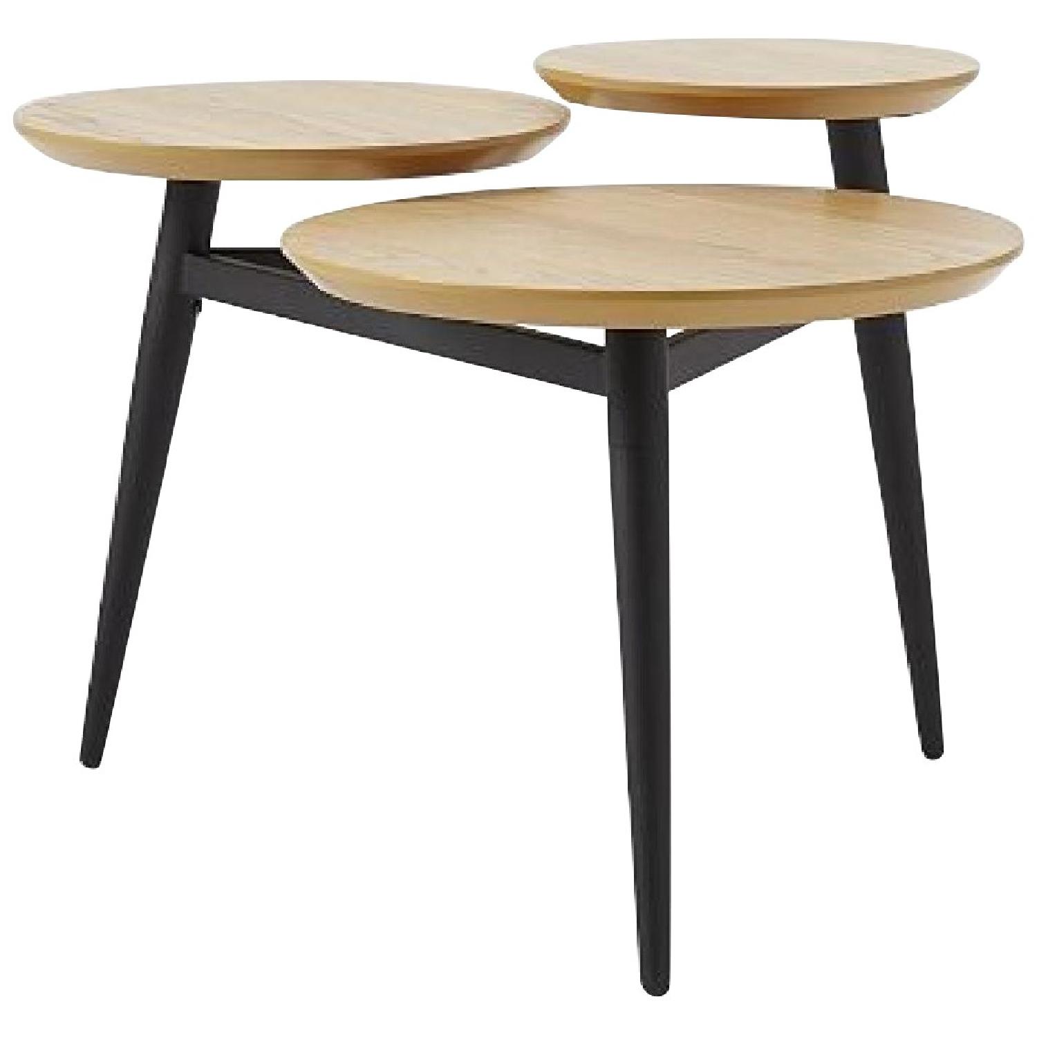 West Elm Clover Coffee Table in Walnut/Black AptDeco