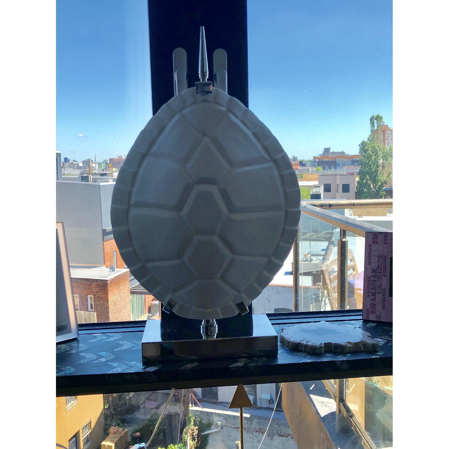Jonathan Adler Modern White Ceramic Turtle Lamp - image-4