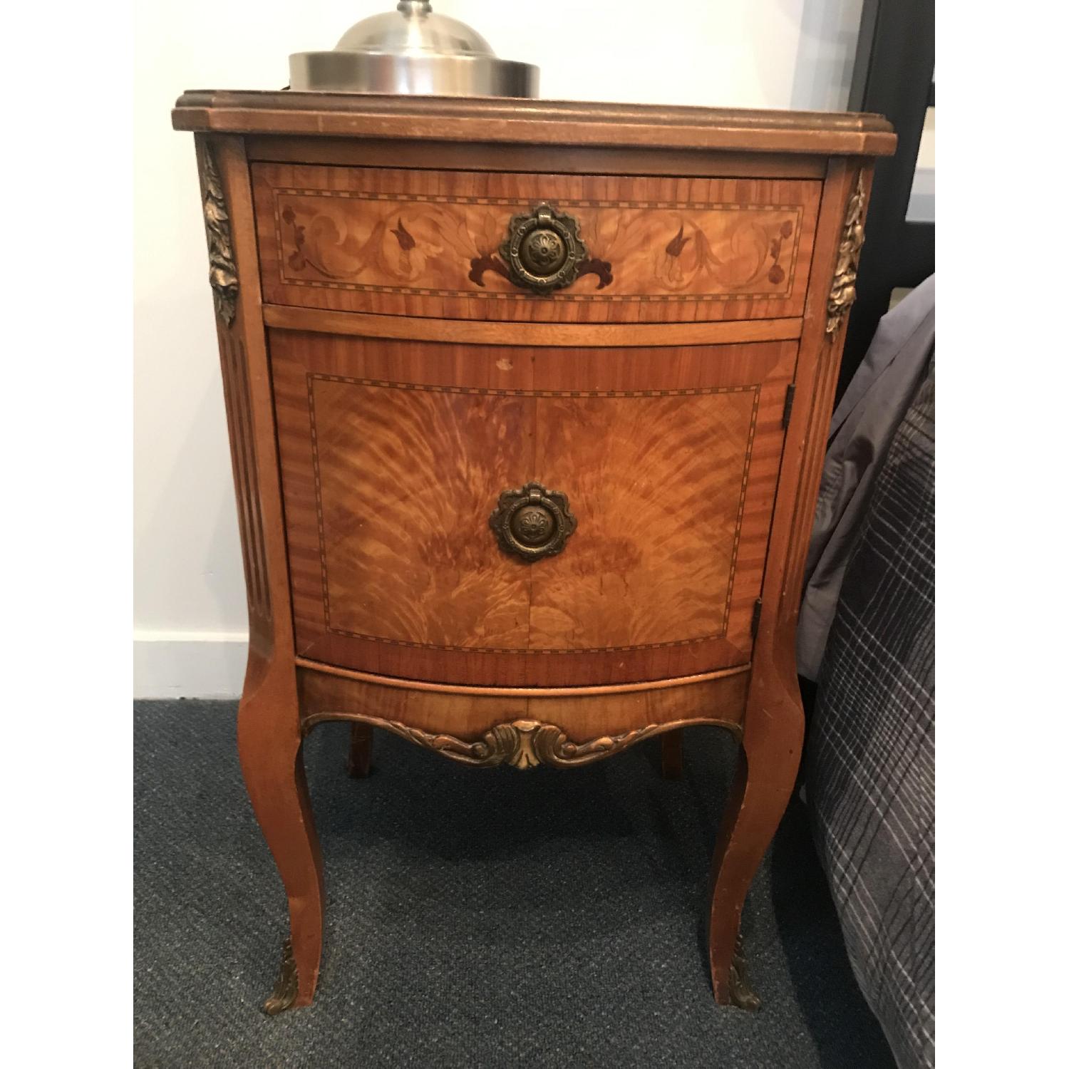 1930's Carved Wood Nightstands - image-3