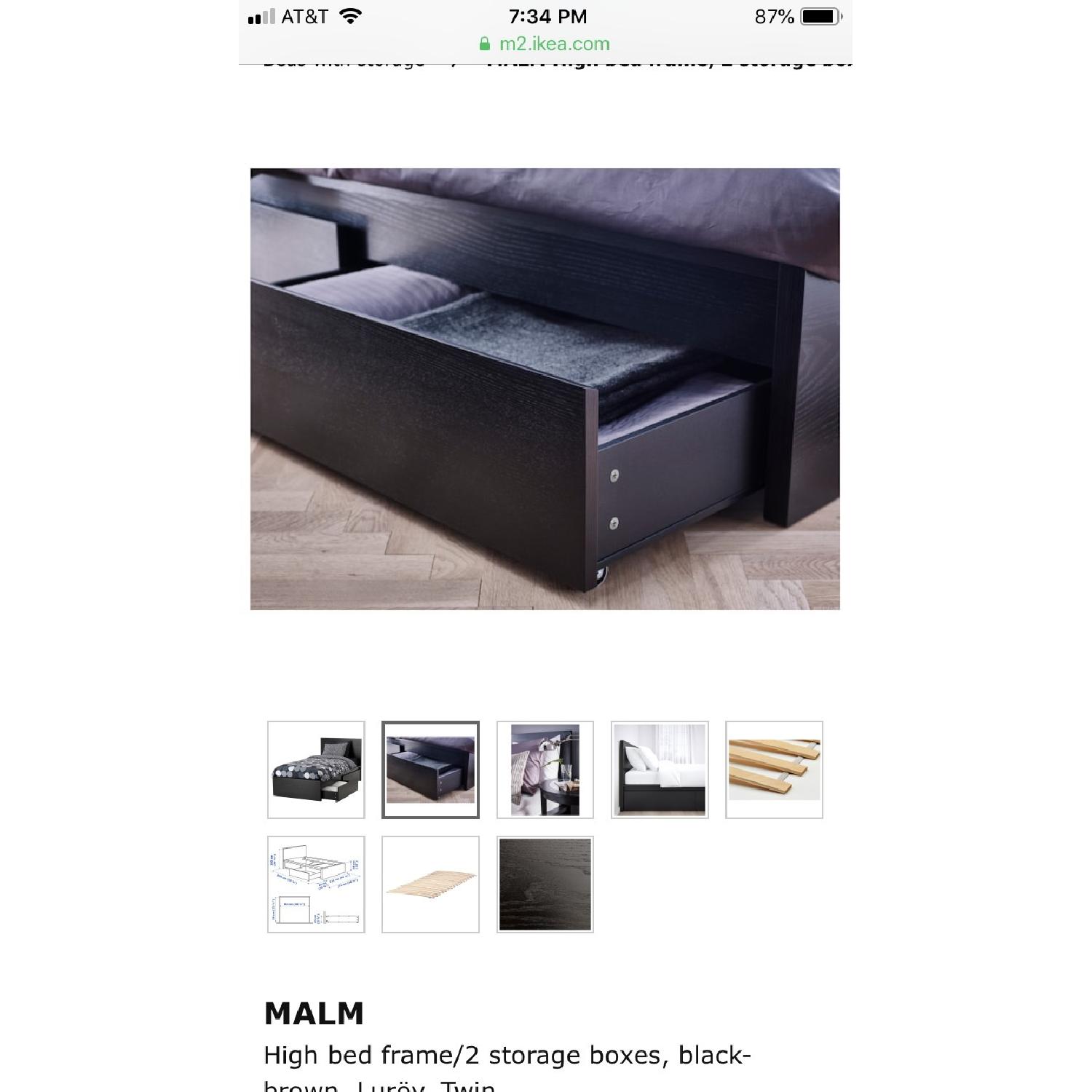 Ikea Malm Twin Bed Frame w/ 2 Storage Drawers - image-4