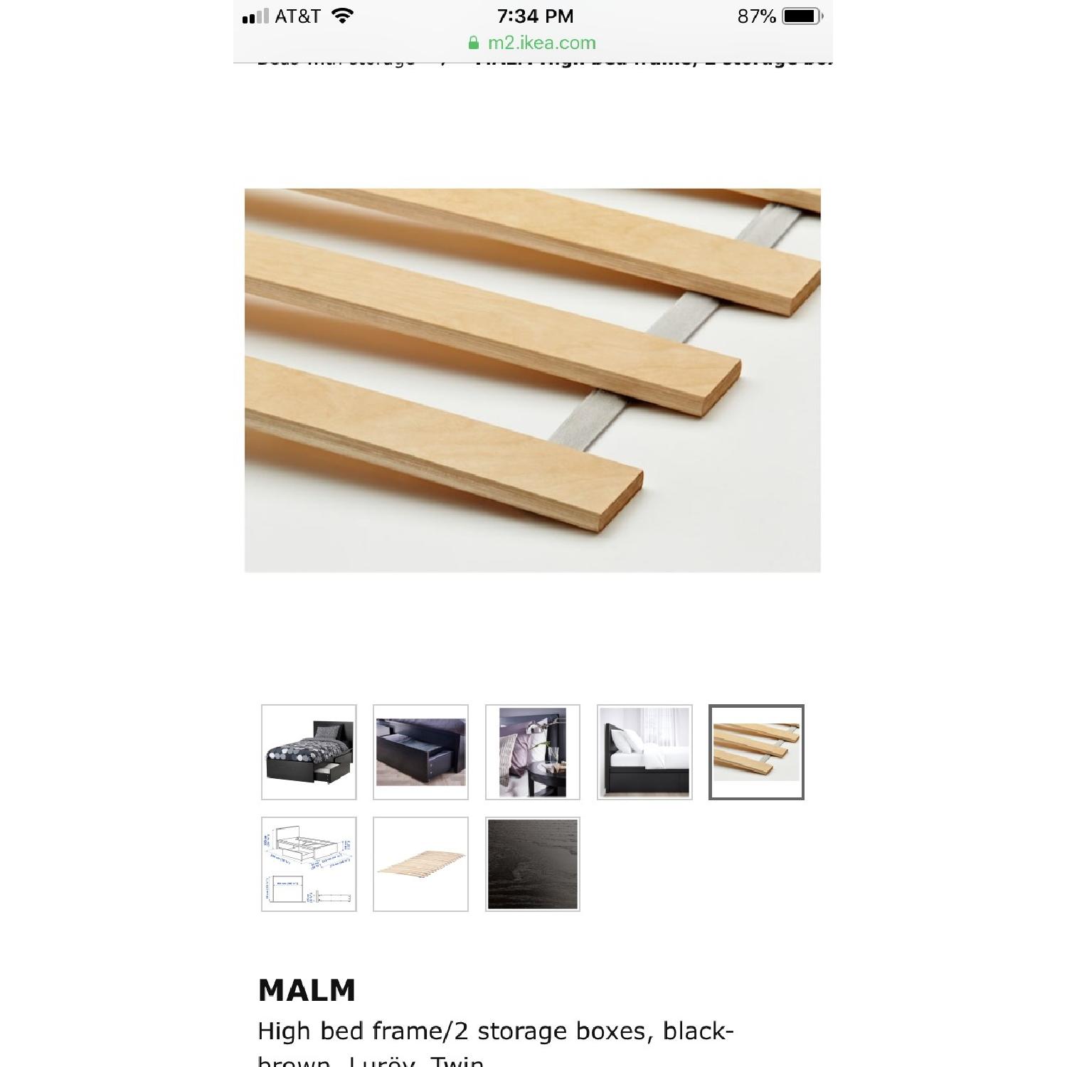 Ikea Malm Twin Bed Frame w/ 2 Storage Drawers - image-7