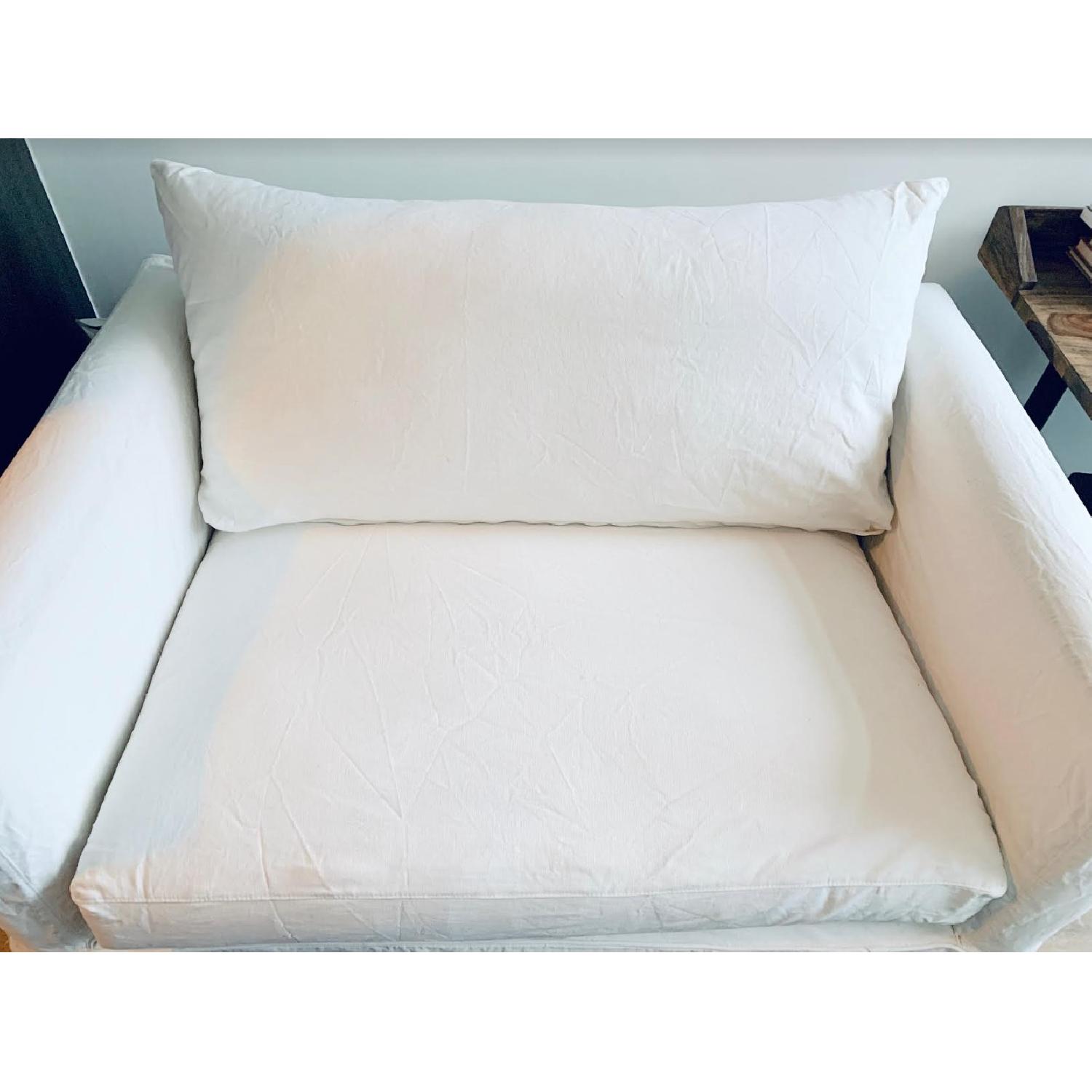 Crate & Barrel Willow Modern Slipcover Chair and a Half - image-4