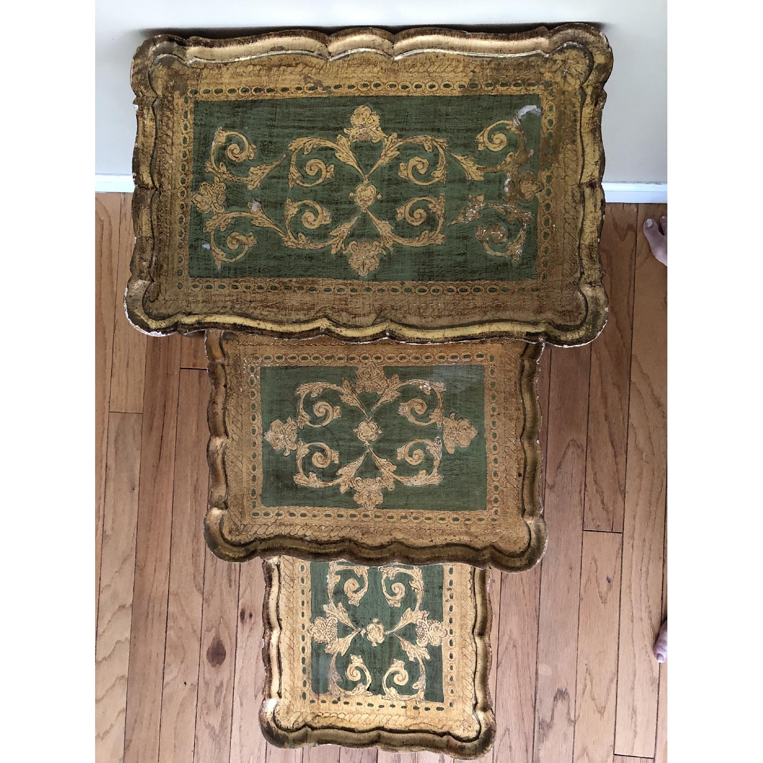 Hand Painted Italian Gold Nesting Tables - image-4