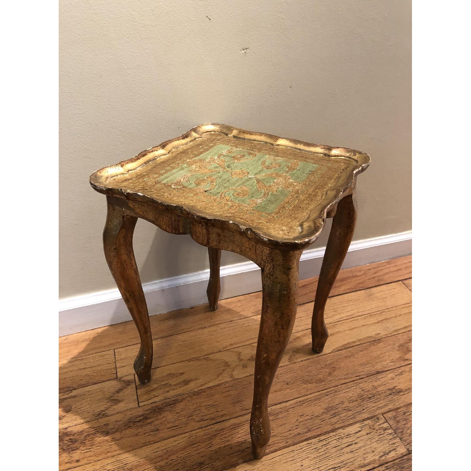 Hand Painted Italian Gold Nesting Tables - image-5