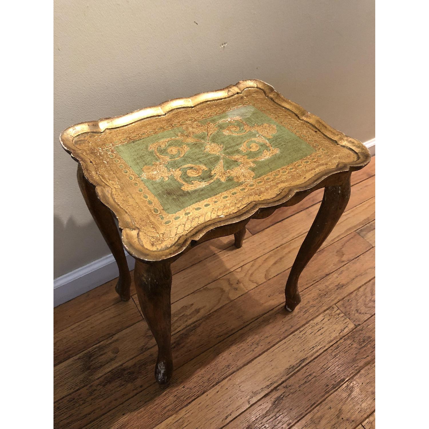 Hand Painted Italian Gold Nesting Tables - image-6