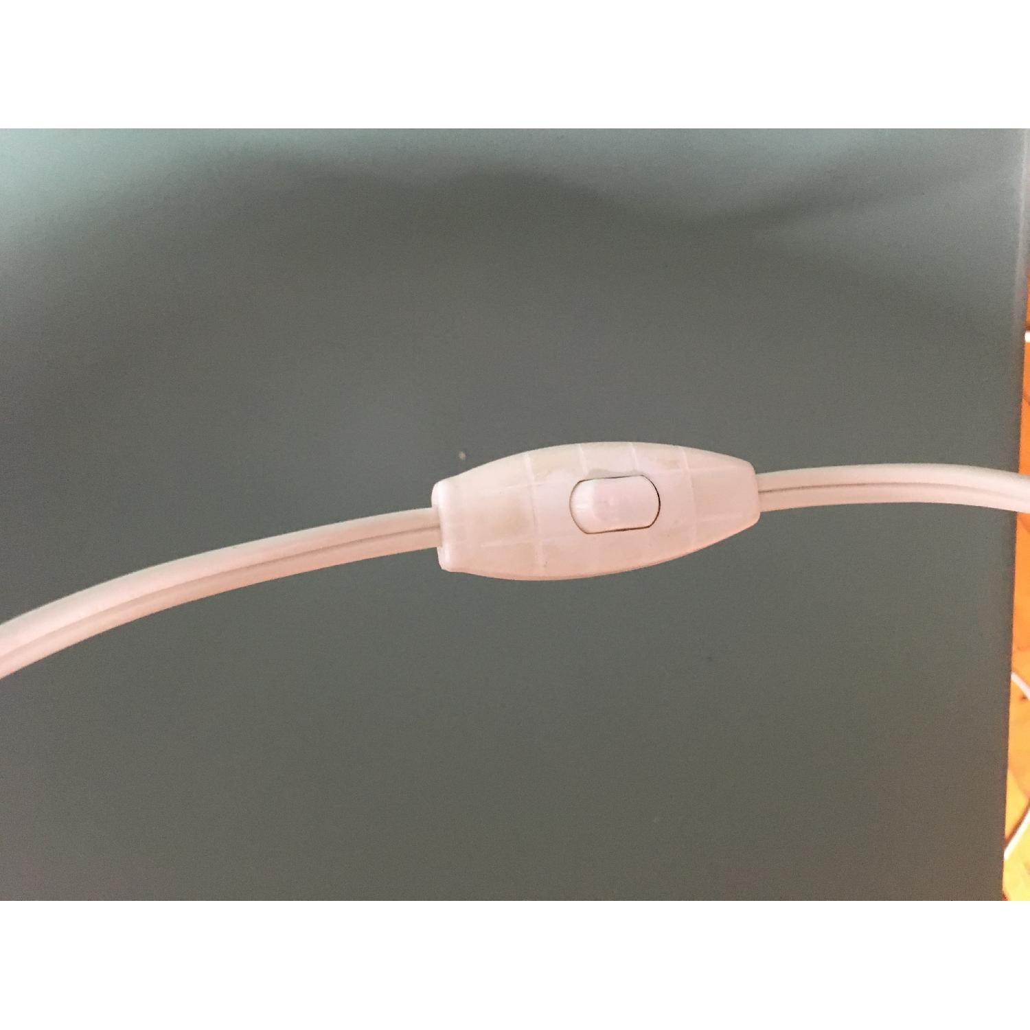 Ikea Glass Table Lamp w/ Woven Shade in Deep Mauve - image-4