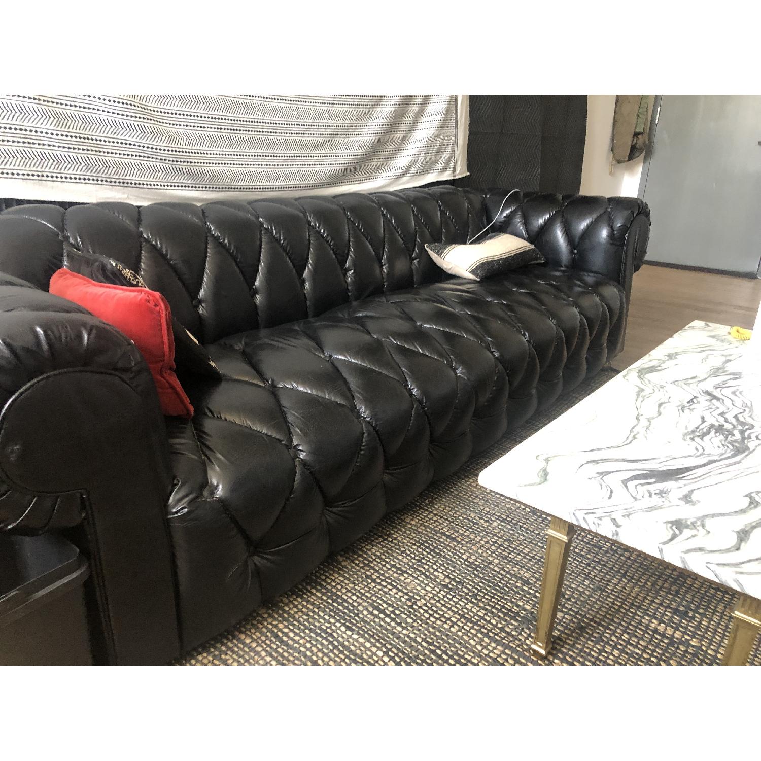 Edward Wormley Black Leather Mid-Century Modern Party Sofa - image-3