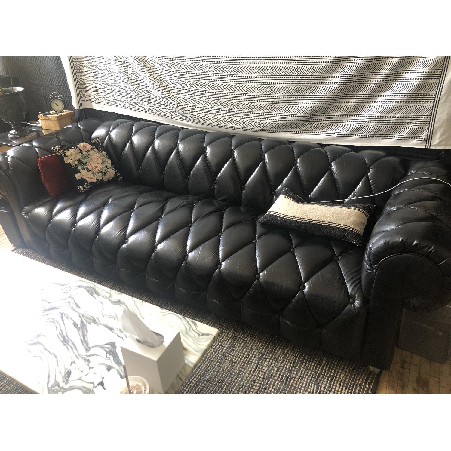 Edward Wormley Black Leather Mid-Century Modern Party Sofa - image-4