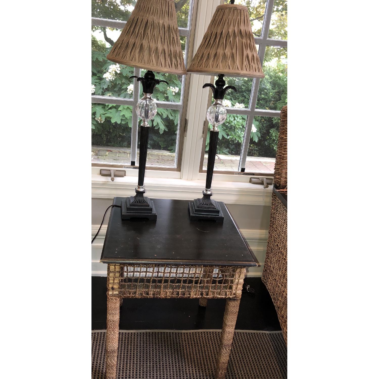 Solid Wood & Wicker Accent Chairs - image-1