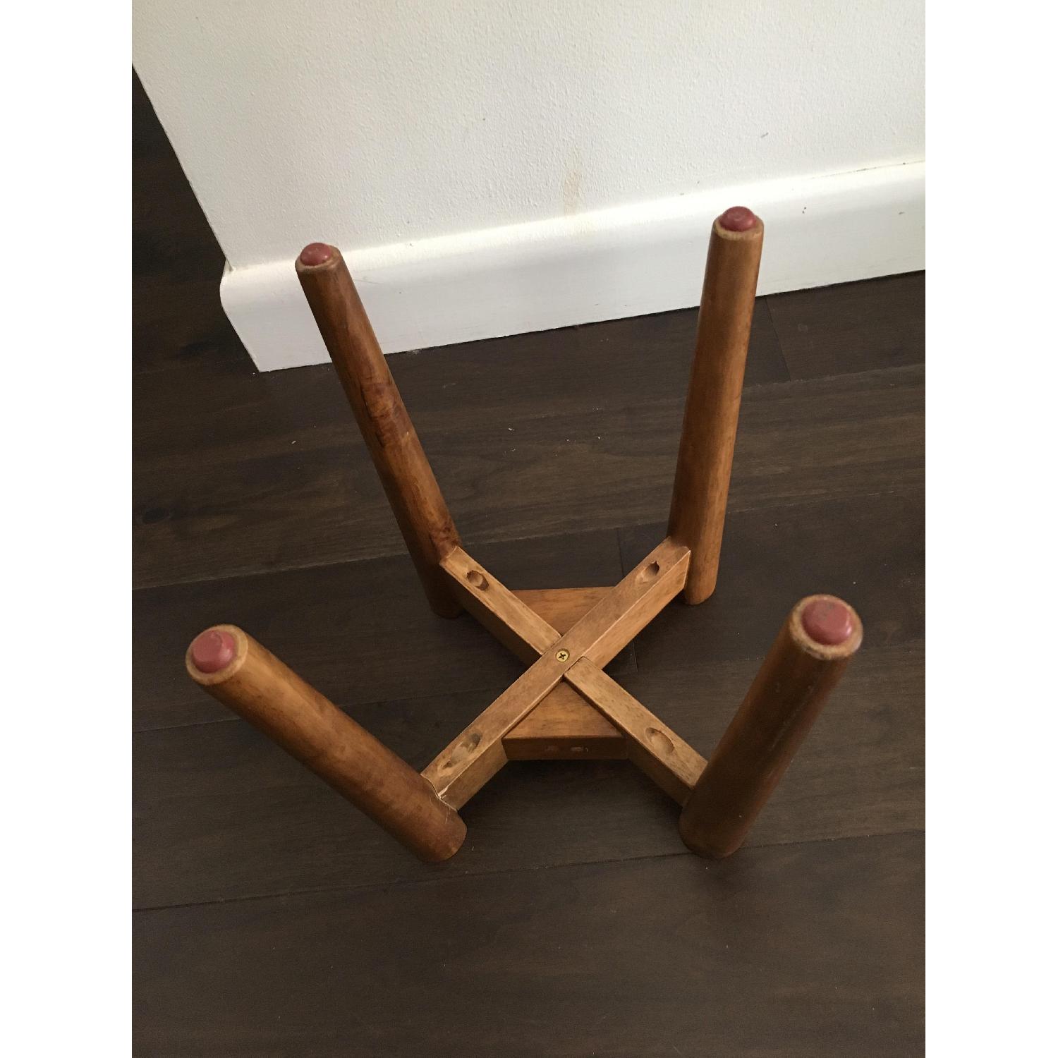 West Elm Ceramic Planter w/ Solid Wood Stand - image-7