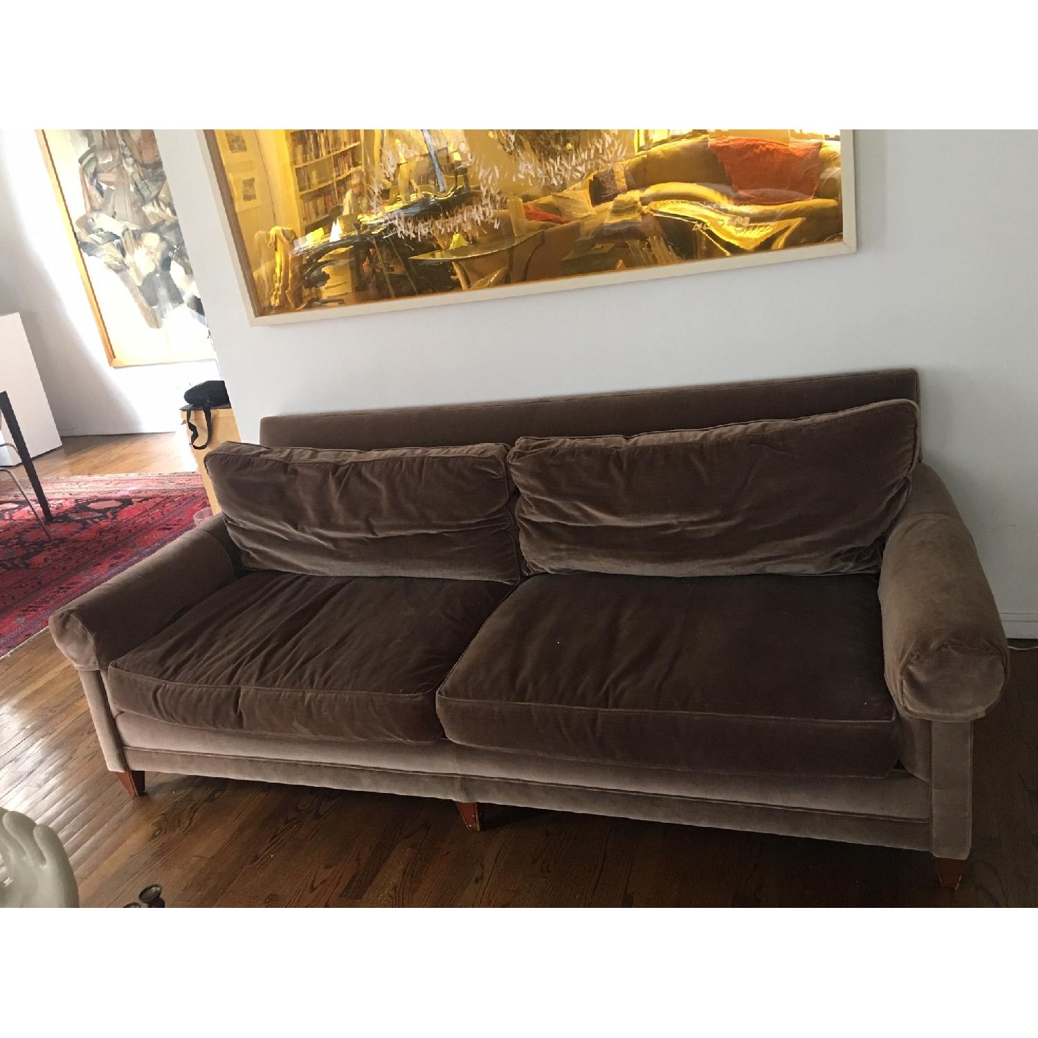 Ralph Lauren Vintage Soft Brown Velvet Sofa - image-3