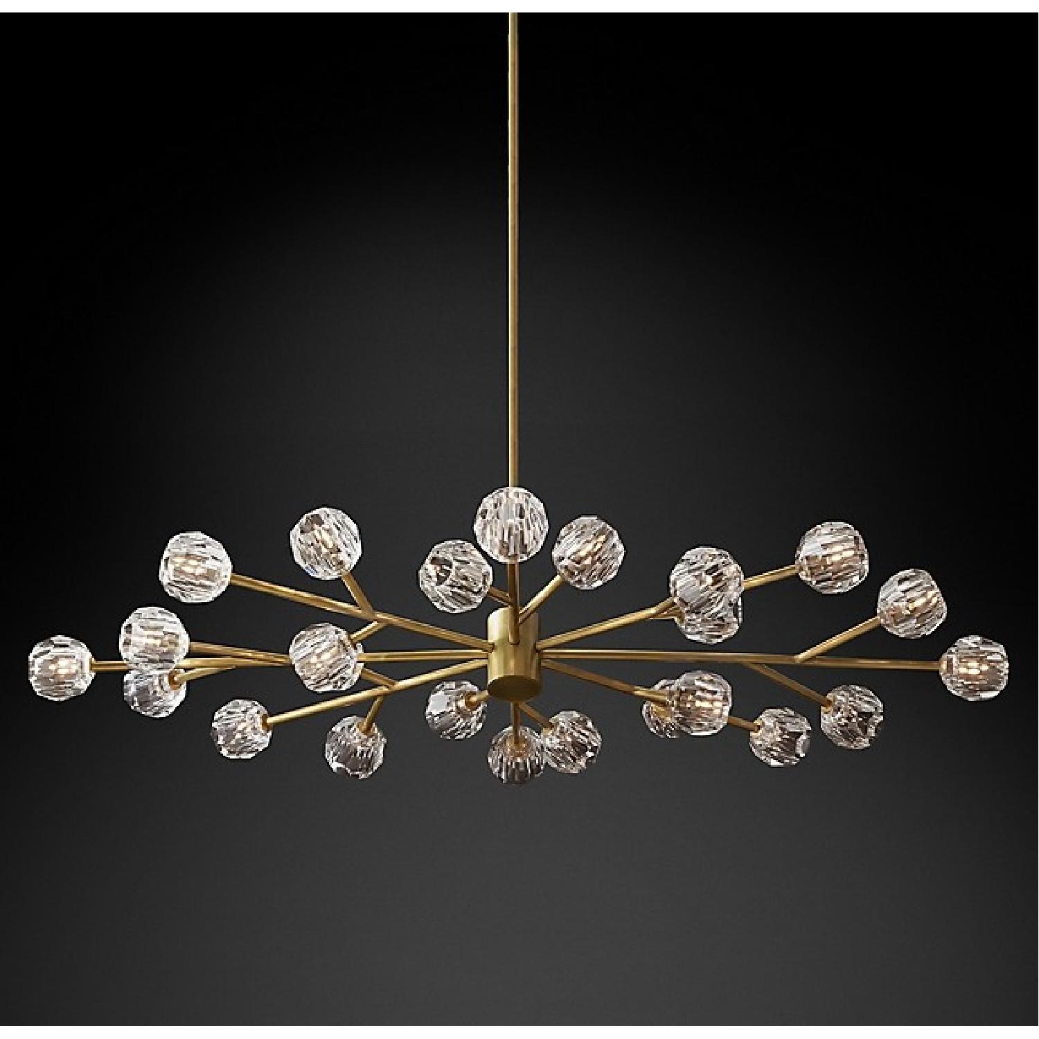Restoration Hardware Boule de Cristal Oval Brass Chandelier AptDeco