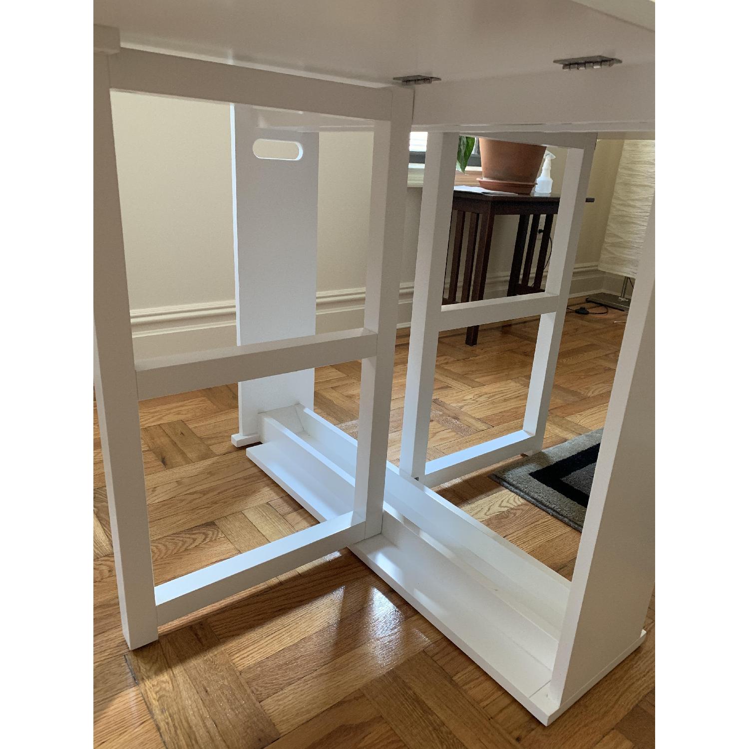 Crate & Barrel White Gateleg Table - image-3
