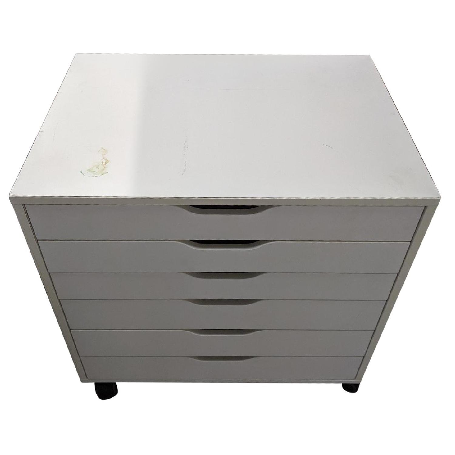 CB2 6-Drawer White Flat File Cabinet - image-0